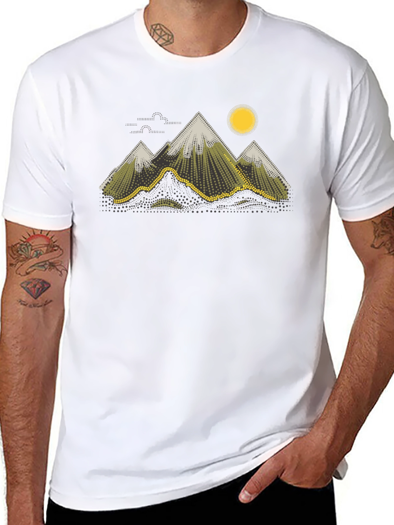 Mountain Peak Graphic T-Shirt - Stylish Black Tee