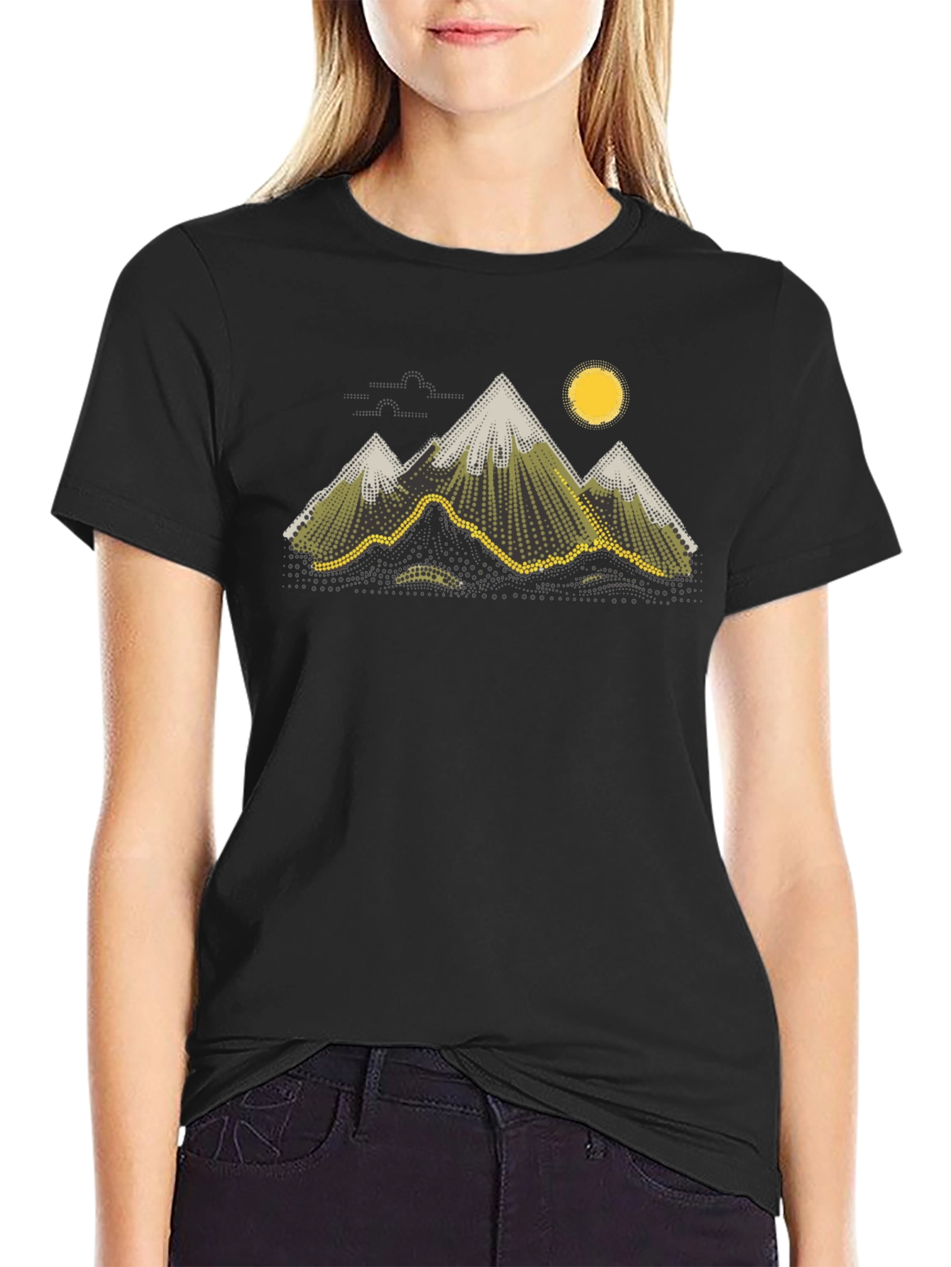 Mountain Peak Graphic T-Shirt - Stylish Black Tee