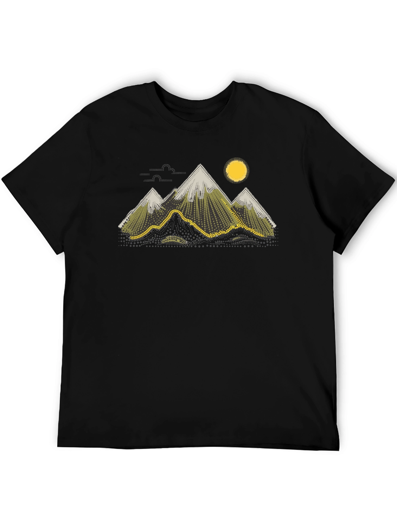 Mountain Peak Graphic T-Shirt - Stylish Black Tee