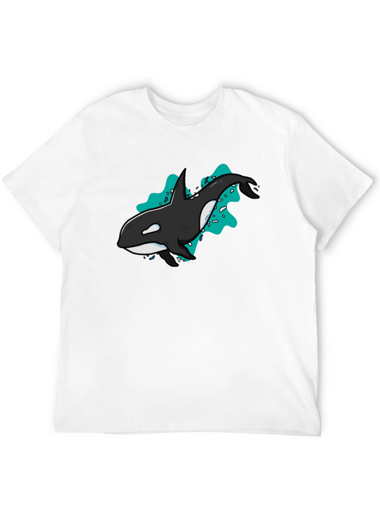 Orca Whale Graphic T-Shirt - Black Cotton Tee