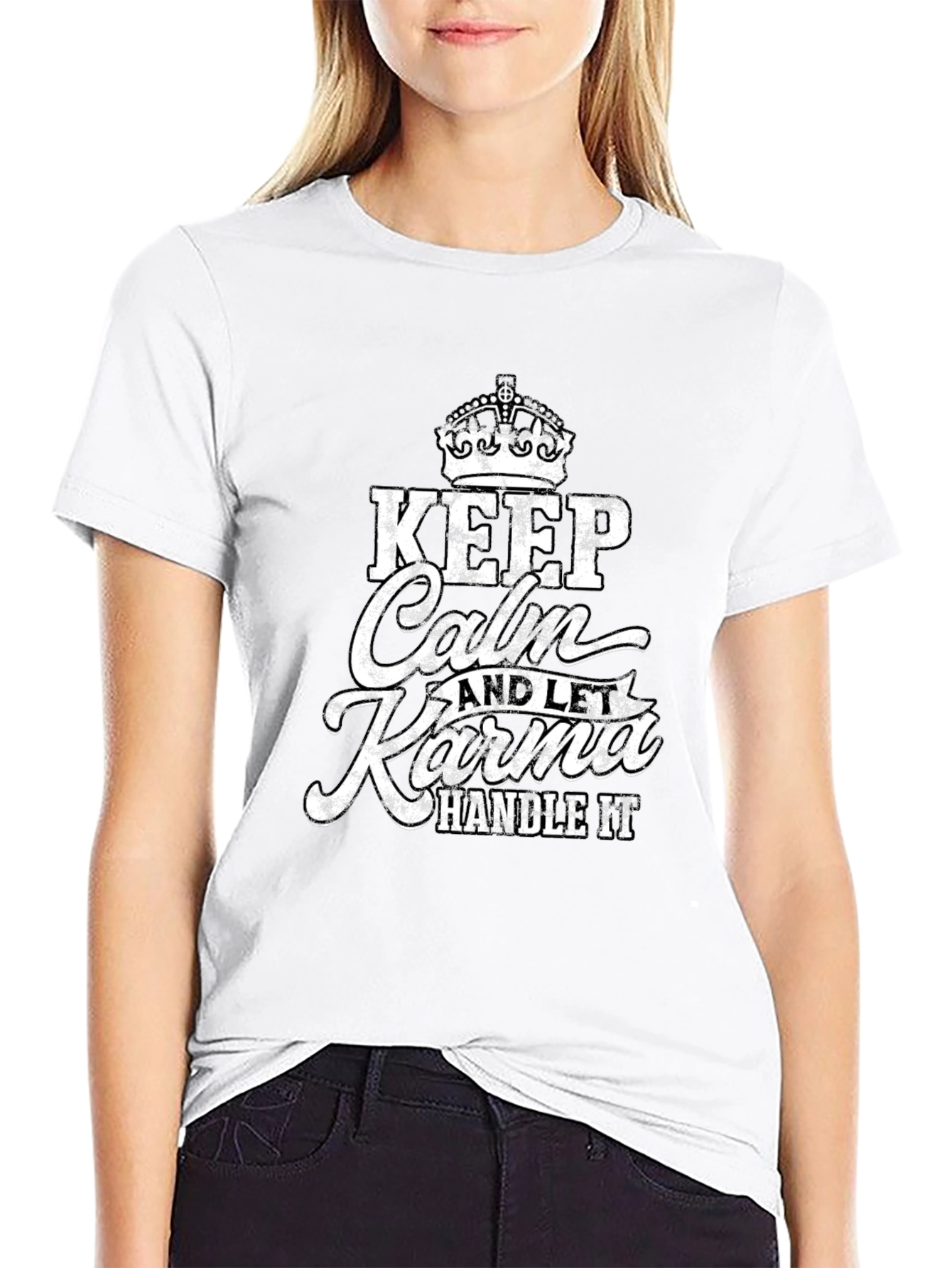 Keep Calm Karma Handle It Black T-Shirt