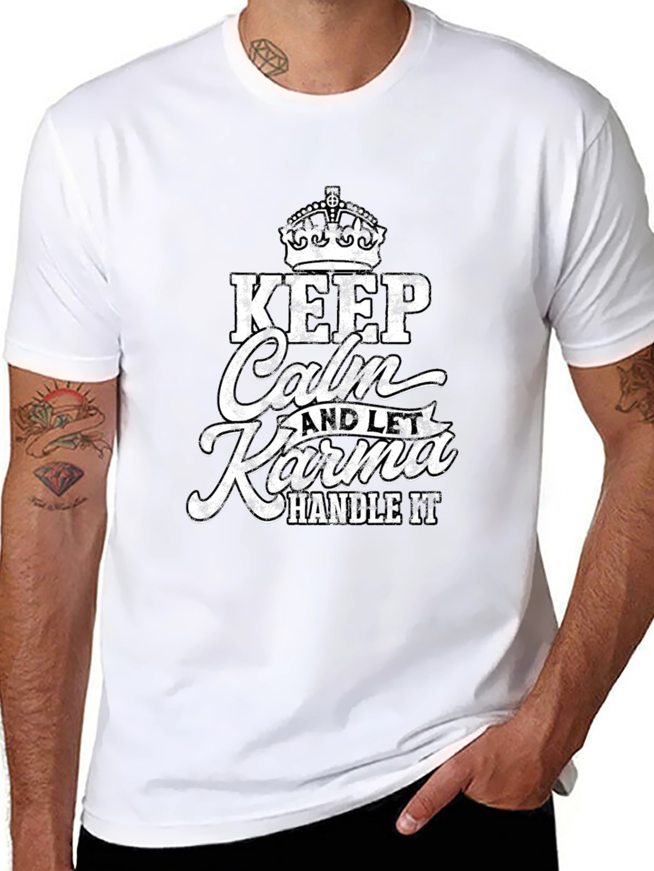Keep Calm Karma Handle It Black T-Shirt