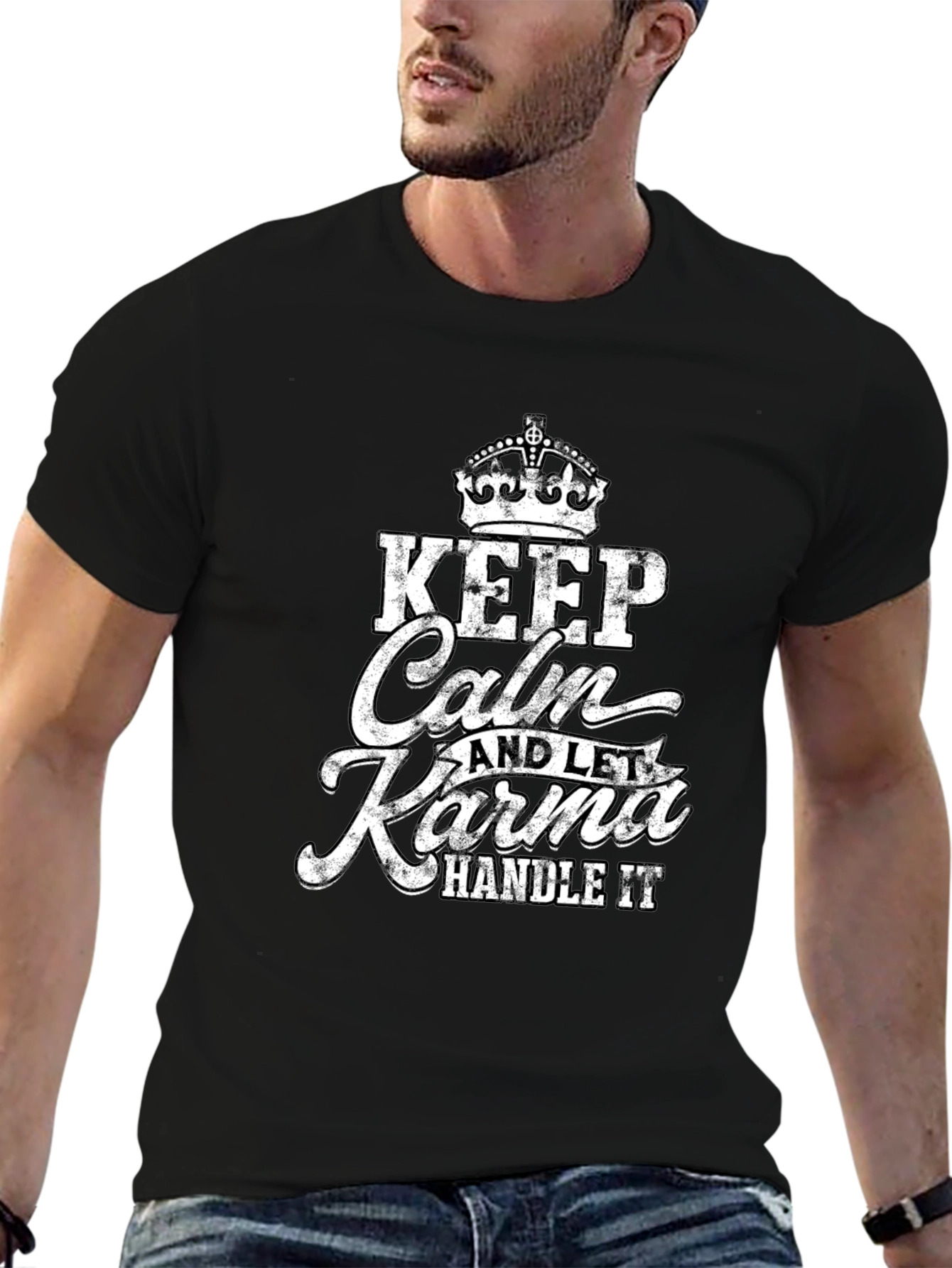 Keep Calm Karma Handle It Black T-Shirt