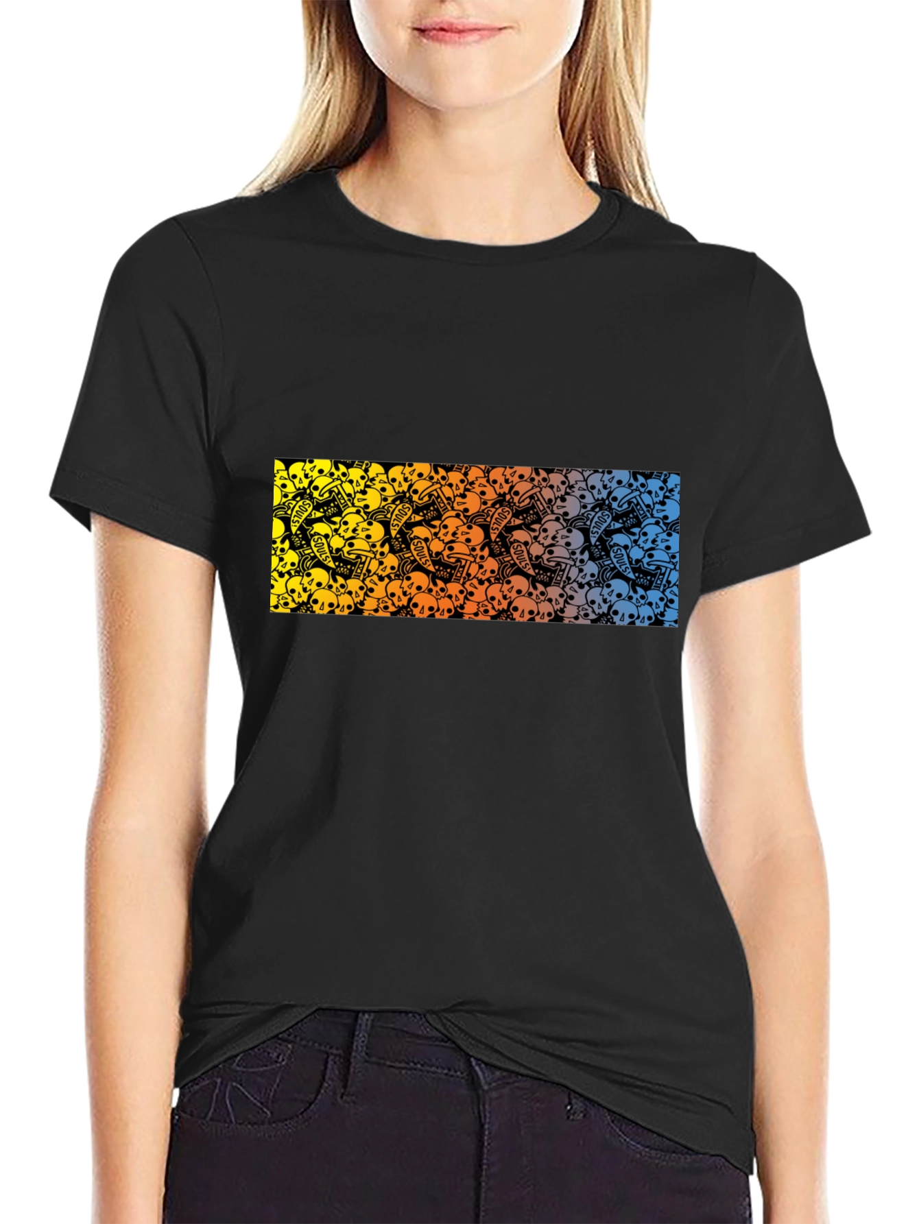 Skull Souls Graphic Black T-Shirt