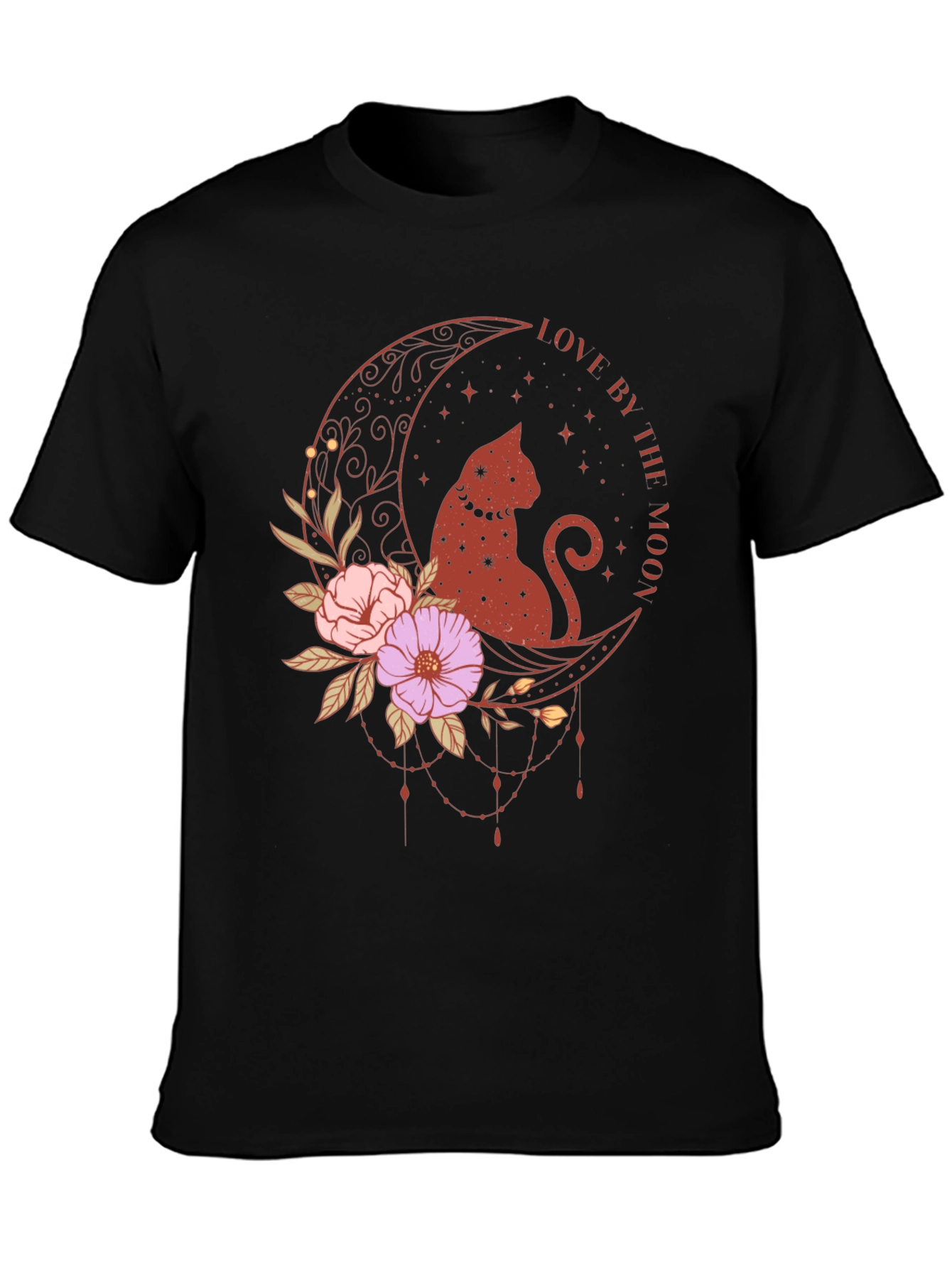Love By The Moon Cat Graphic T-Shirt