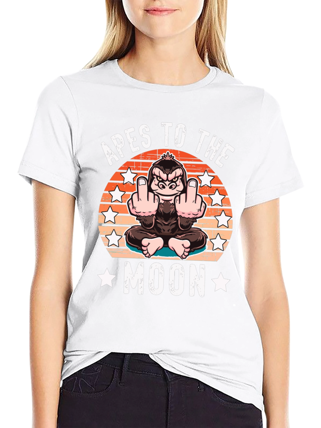 Apes to the Moon Funny Graphic T-Shirt