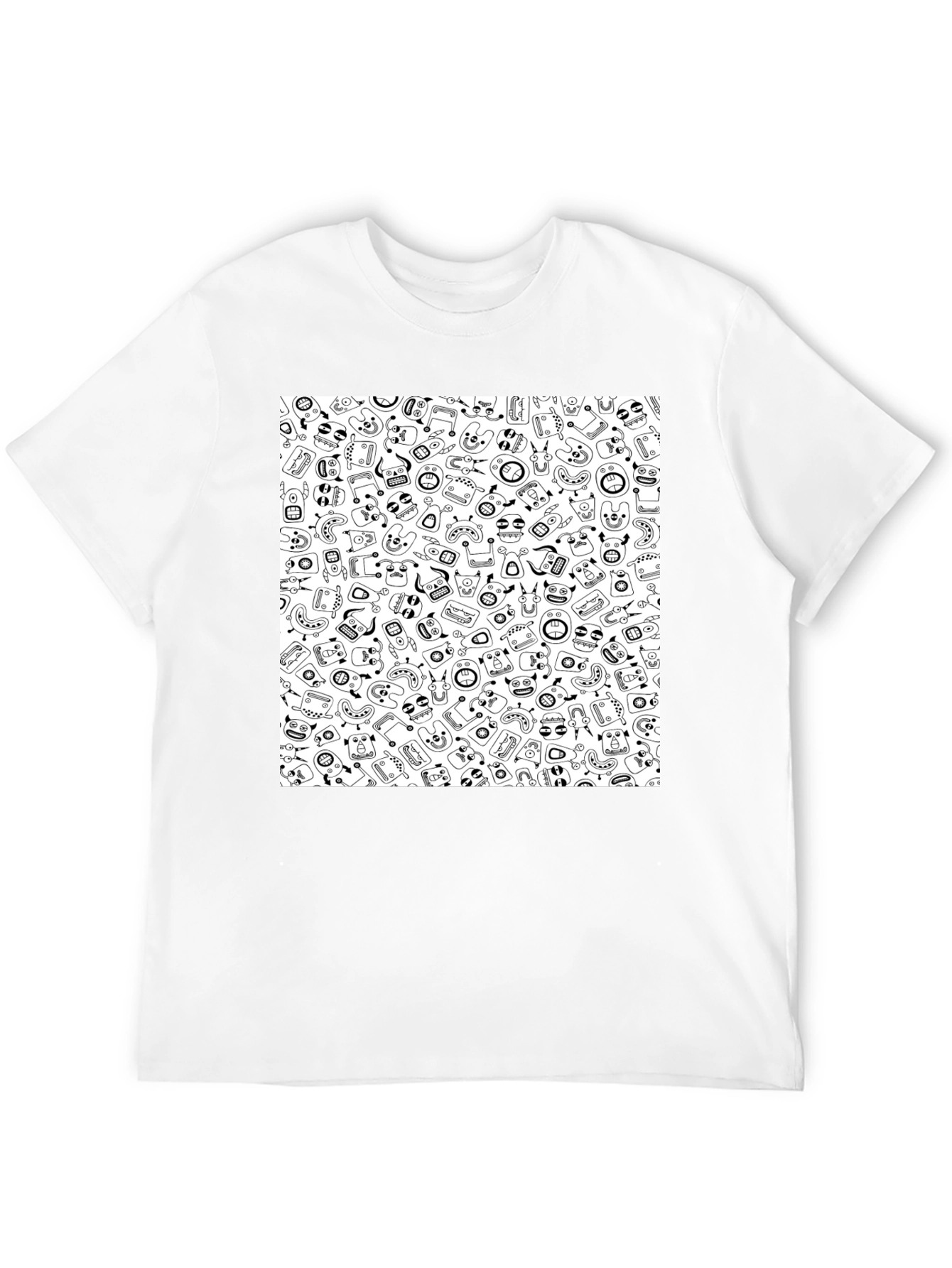 Funky Black T-Shirt with Whimsical Pattern