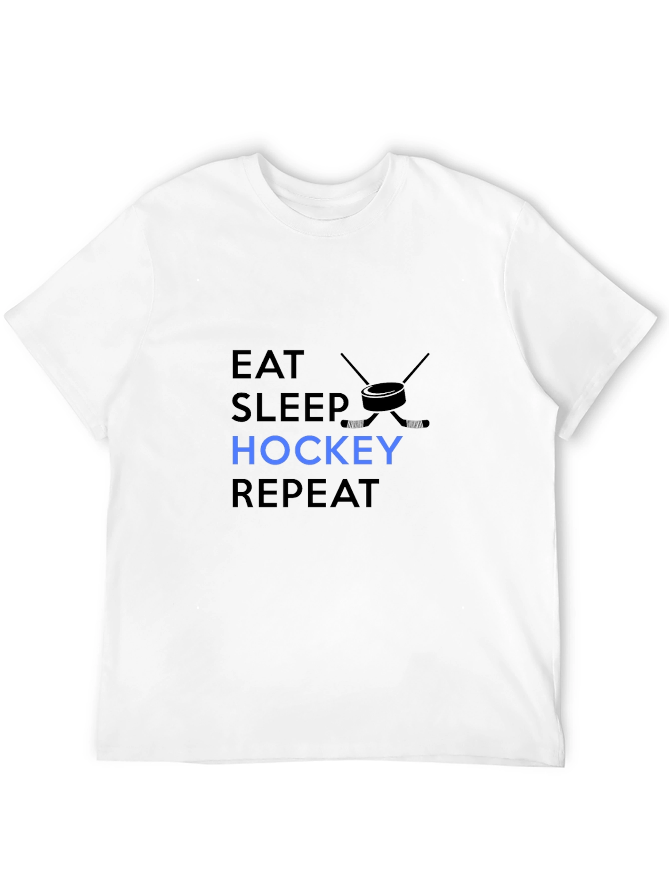 Eat Sleep Hockey Repeat - Mens Black T-Shirt