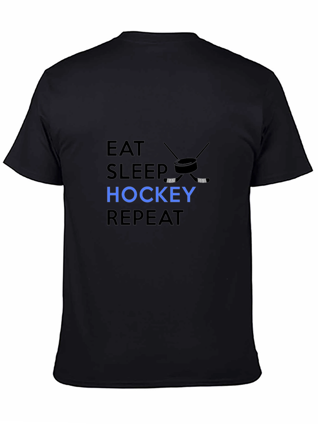 Eat Sleep Hockey Repeat - Mens Black T-Shirt