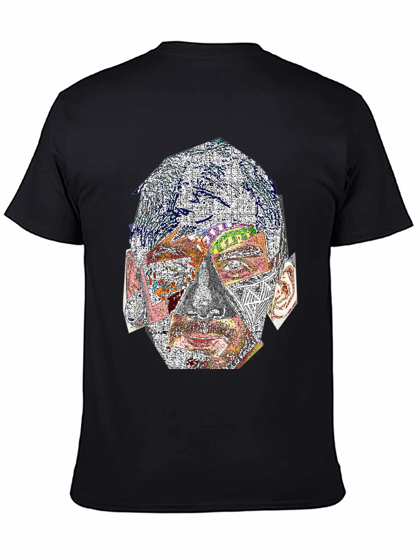 Abstract Face Graphic Print Crew Neck T-Shirt