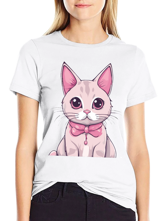 Cute Kitten Graphic T-Shirt - Black