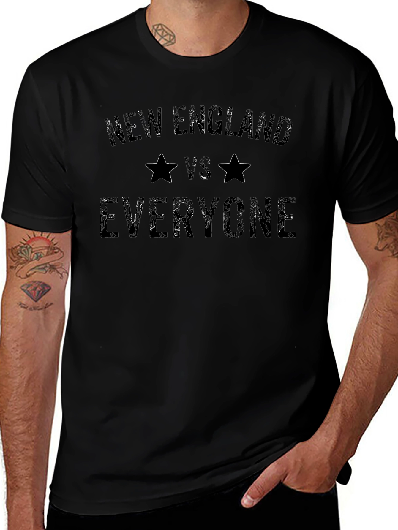 New England vs Everyone Black Tee