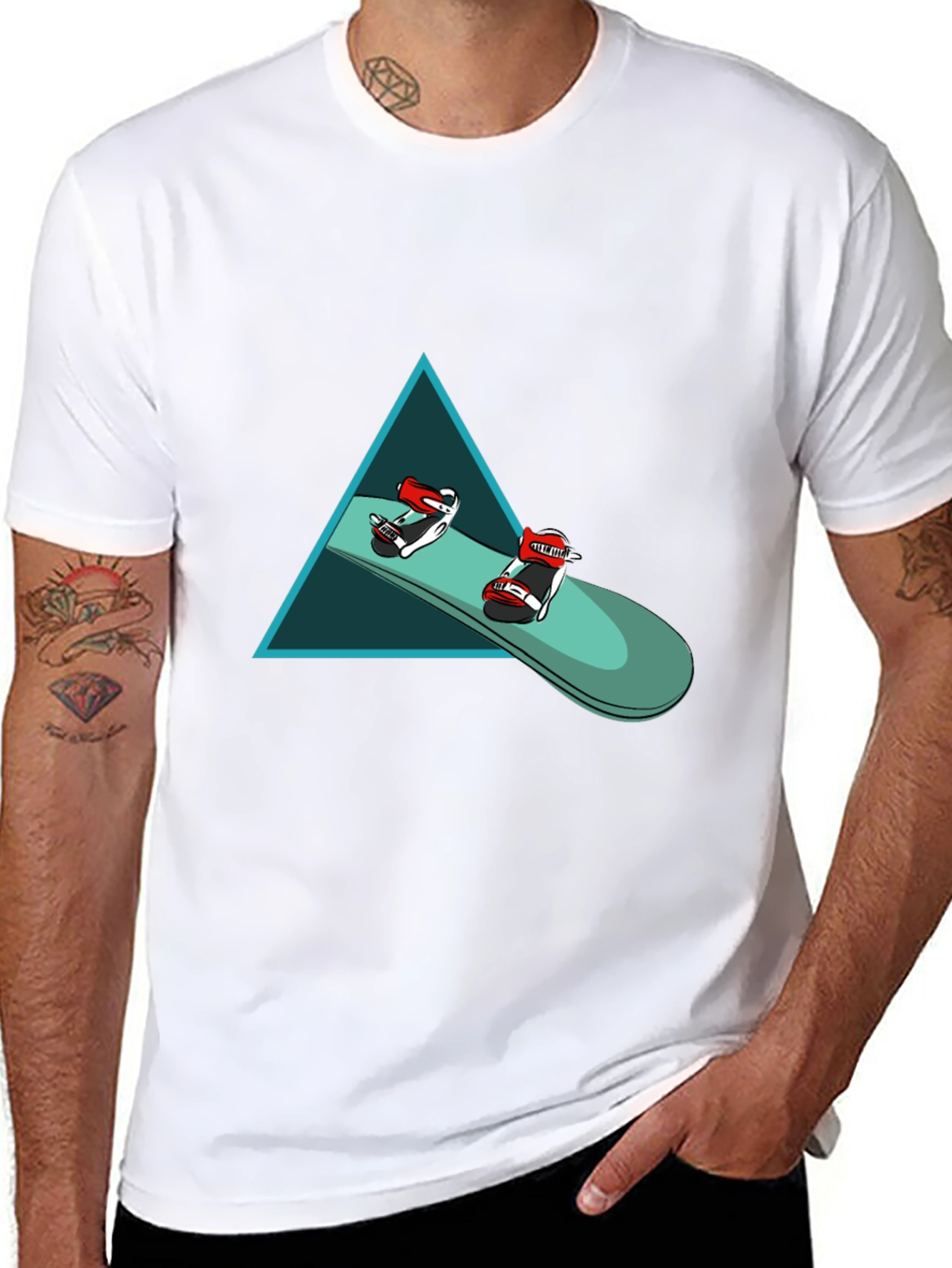 Cool Snowboard Graphic Tee - Black