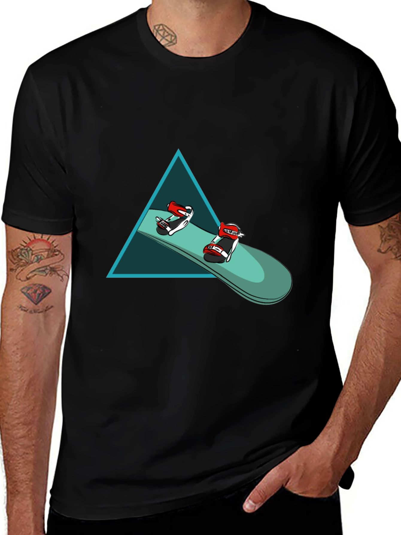 Cool Snowboard Graphic Tee - Black