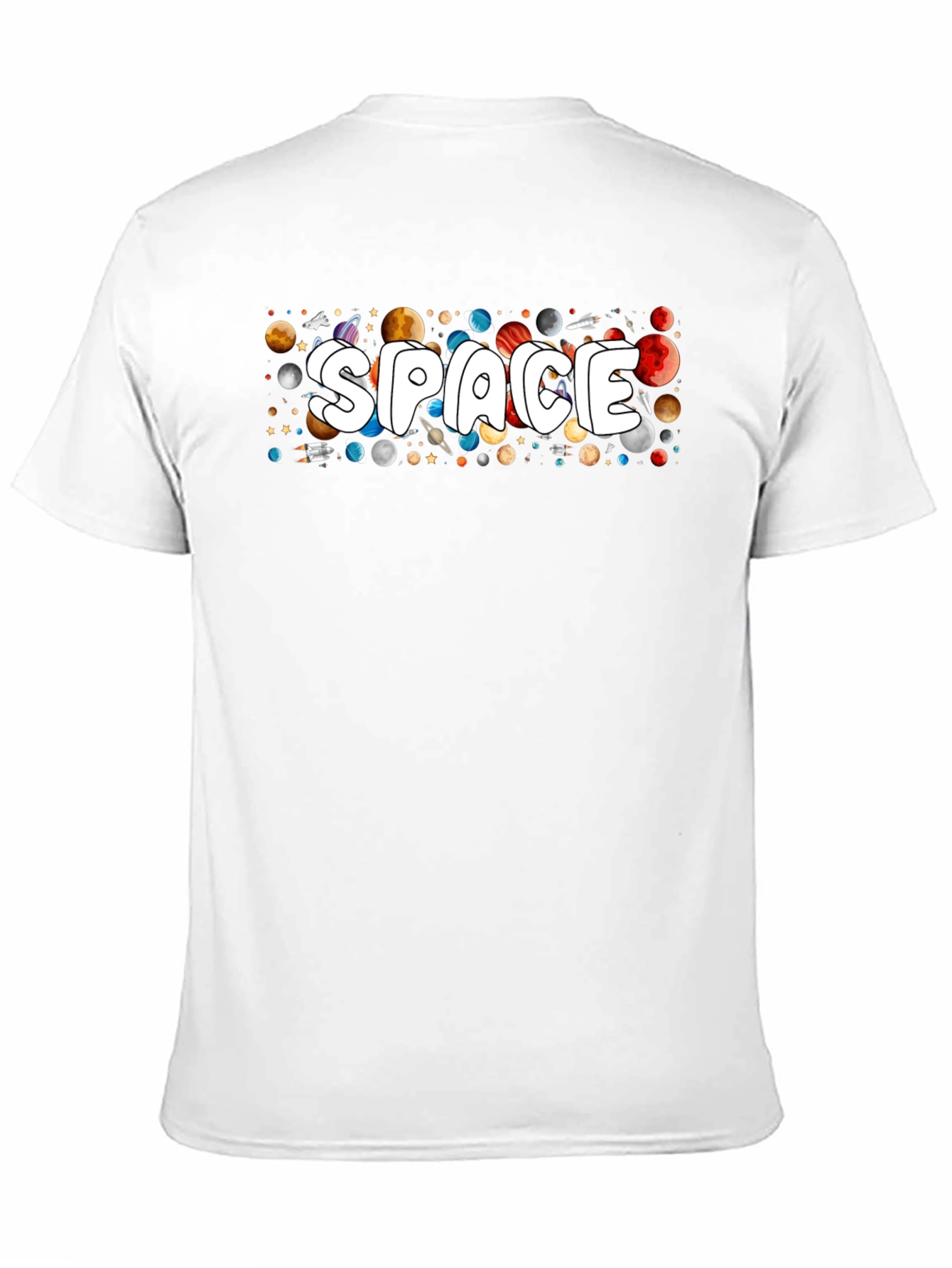 Space Graphic T-Shirt - Planets & Stars Design