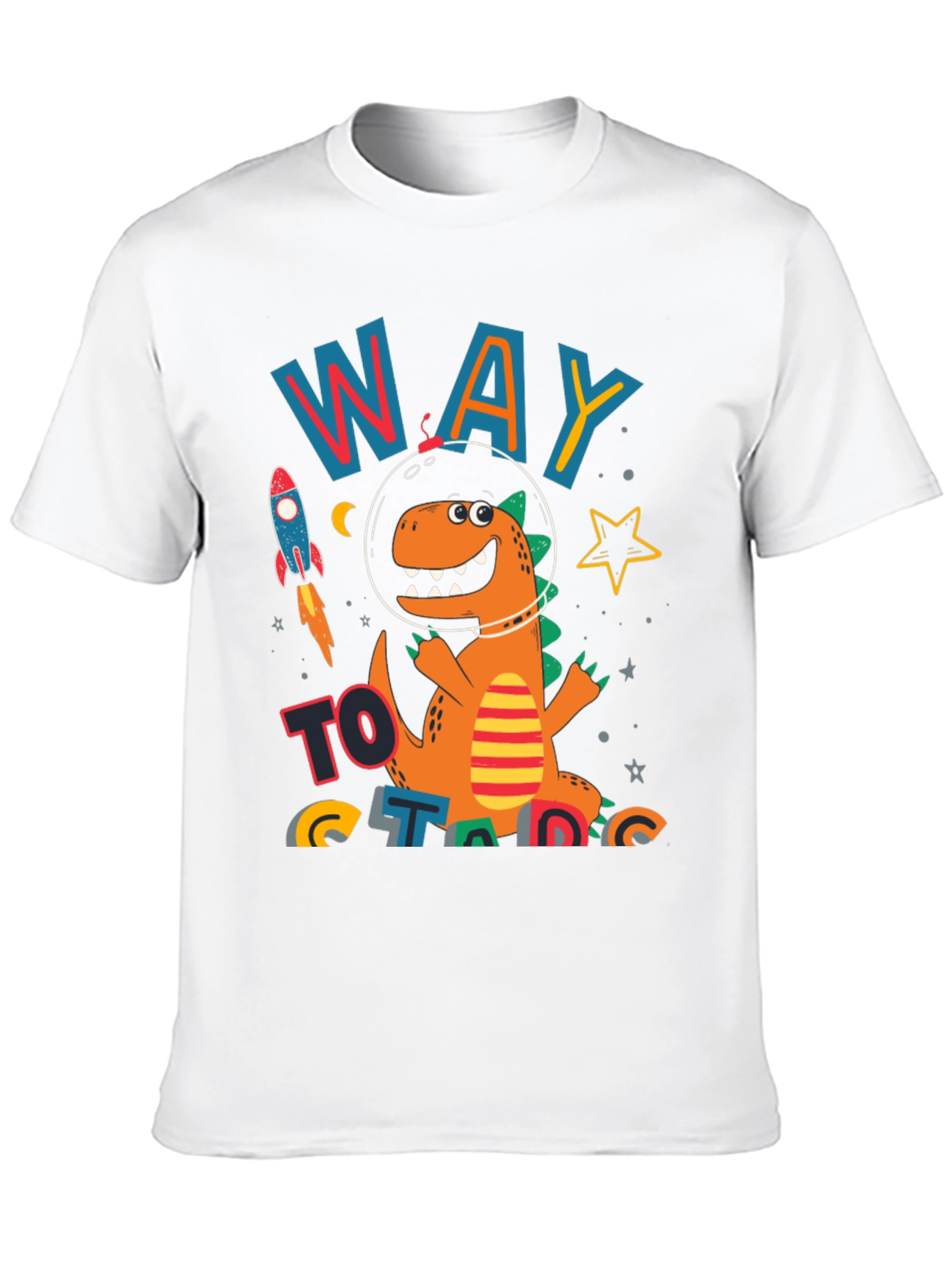 Dino Astronaut Black T-Shirt - Way To Stargaze