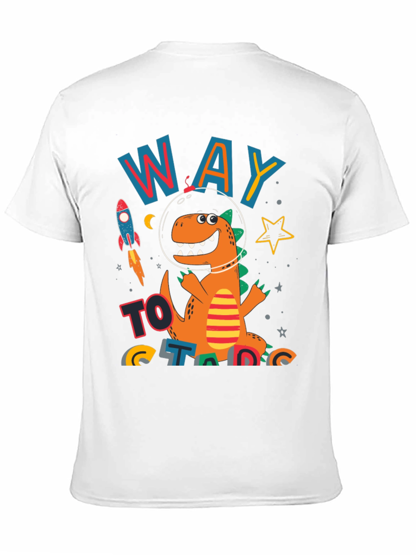 Dino Astronaut Black T-Shirt - Way To Stargaze