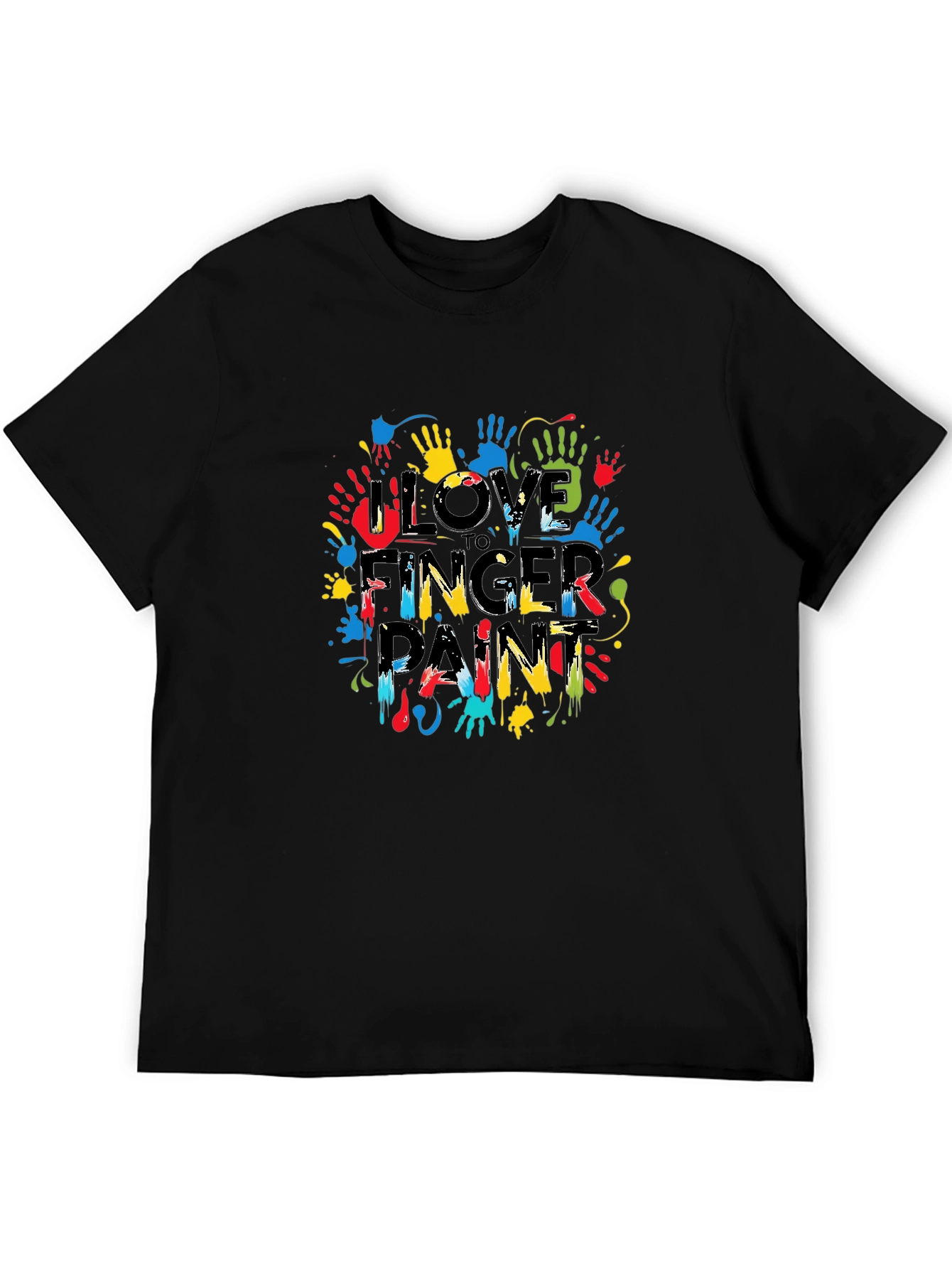 I Love Finger Paint Black Graphic Tee