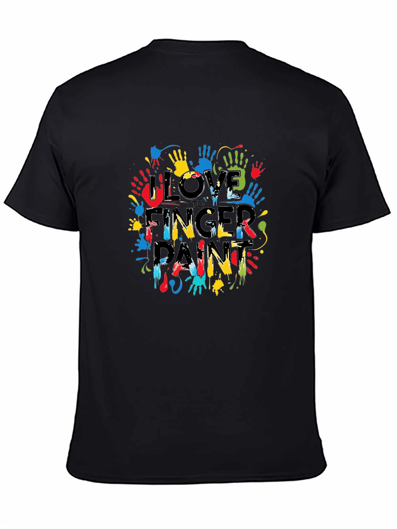 I Love Finger Paint Black Graphic Tee