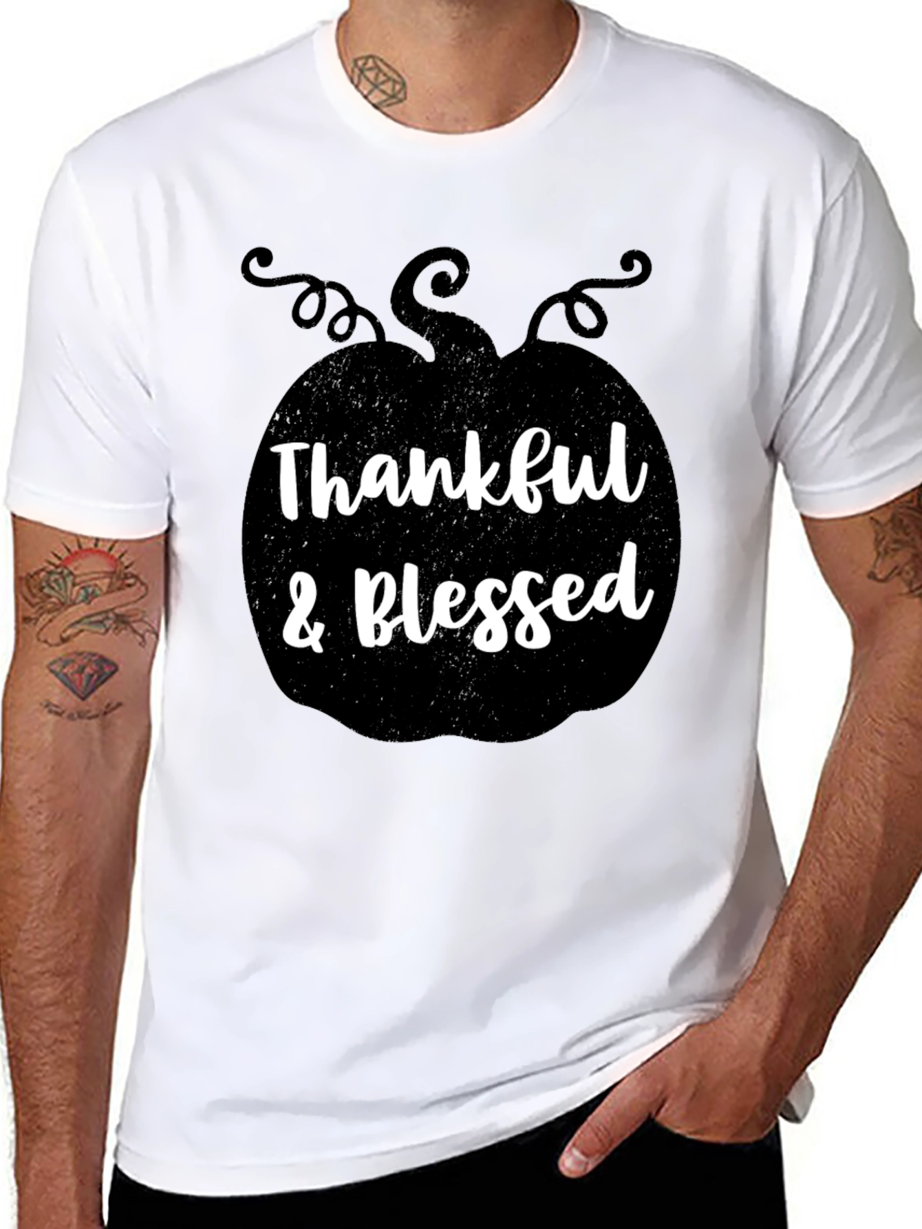 Thankful & Blessed Pumpkin Graphic Tee