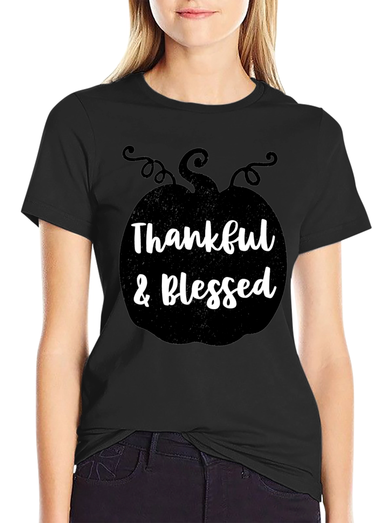 Thankful & Blessed Pumpkin Graphic Tee