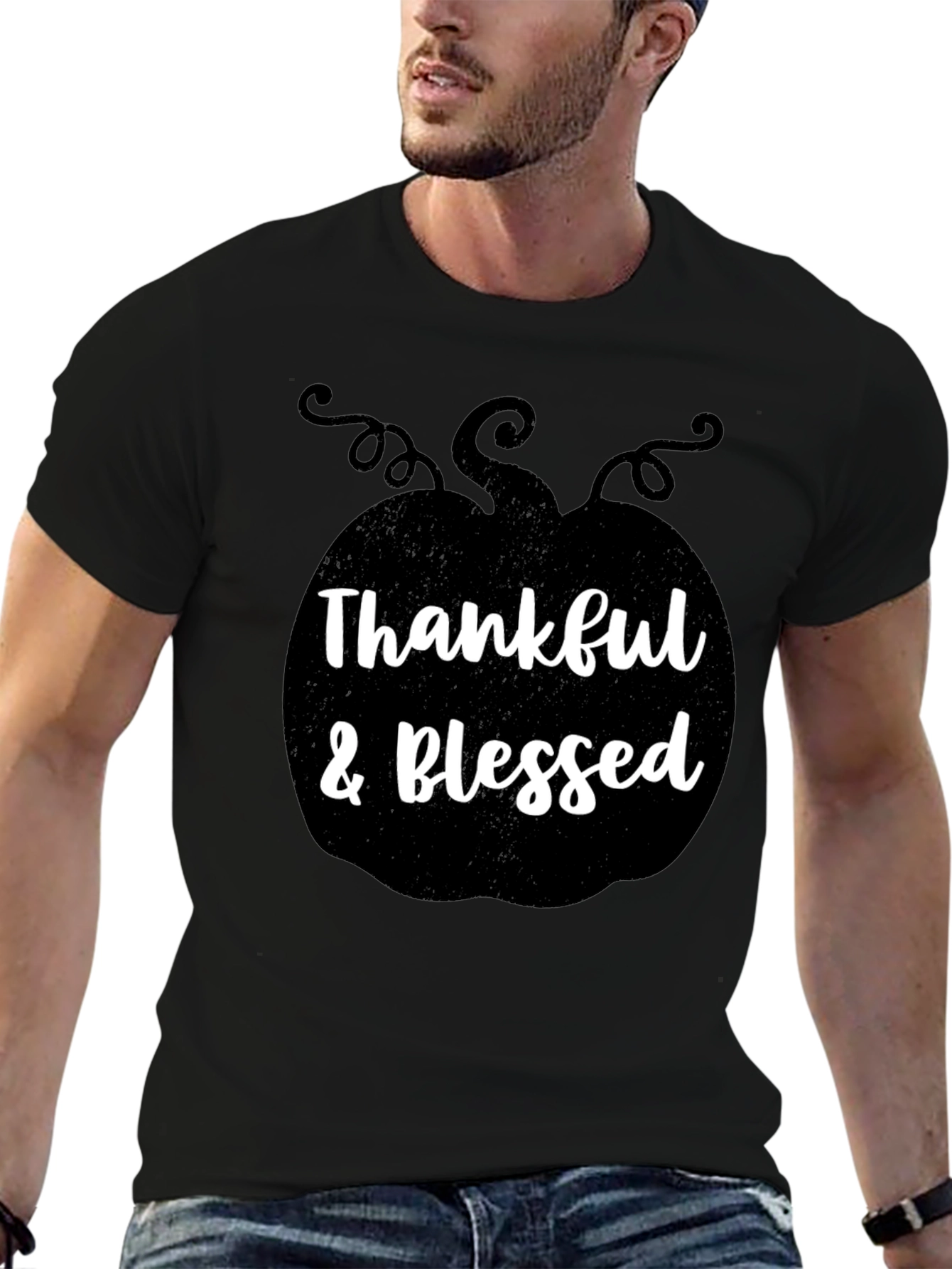 Thankful & Blessed Pumpkin Graphic Tee