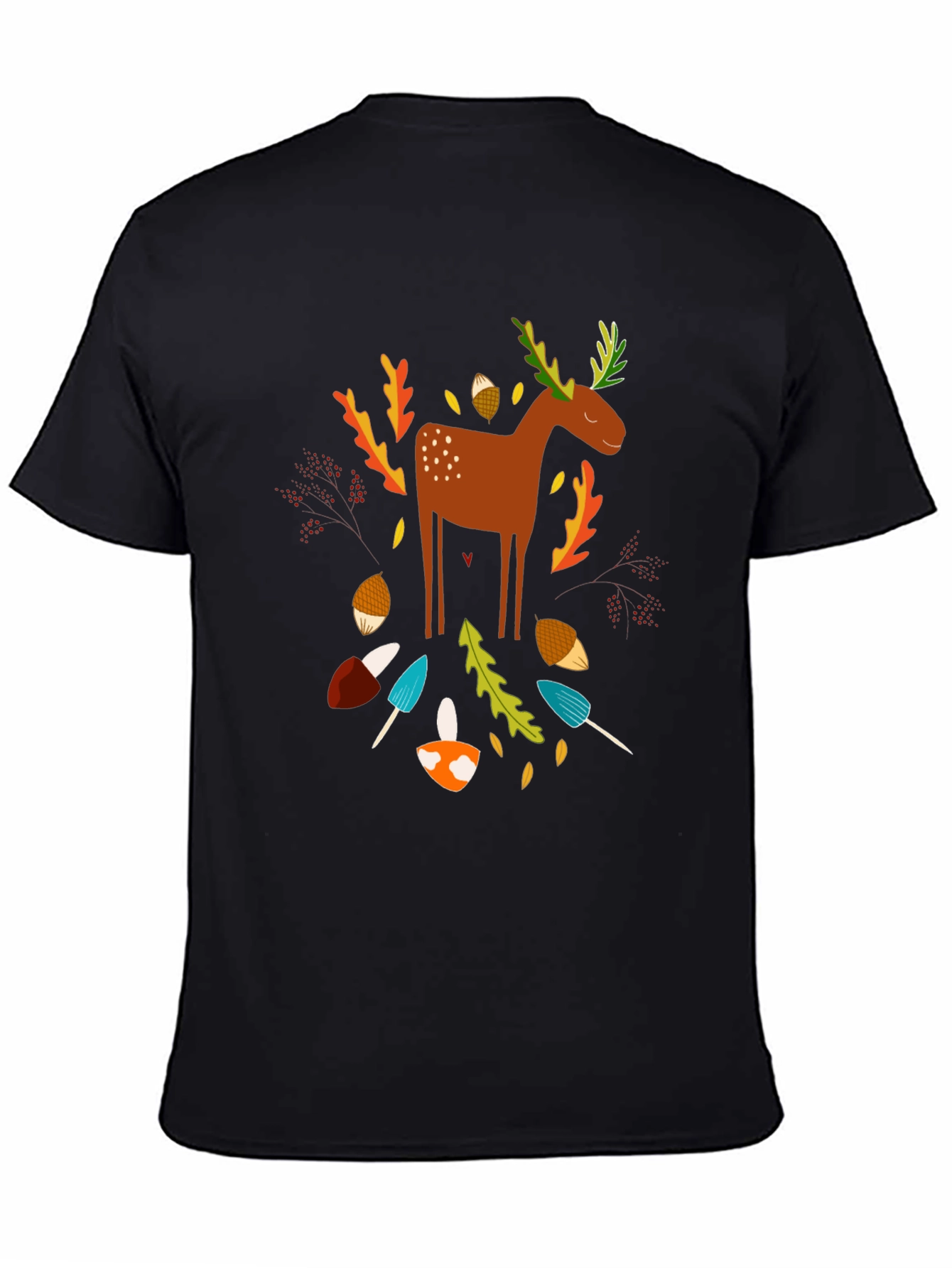 Whimsical Deer Graphic T-Shirt - Nature Inspired Design