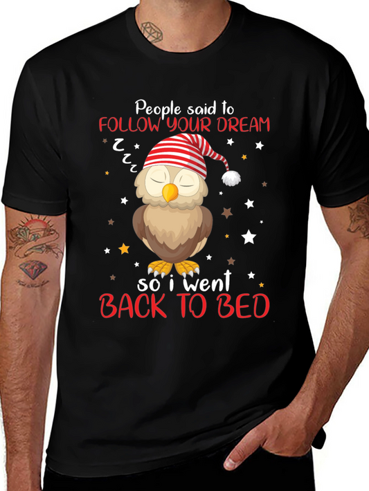 Funny Owl Pajama Shirt - Follow Your Dream Bedtime Tee