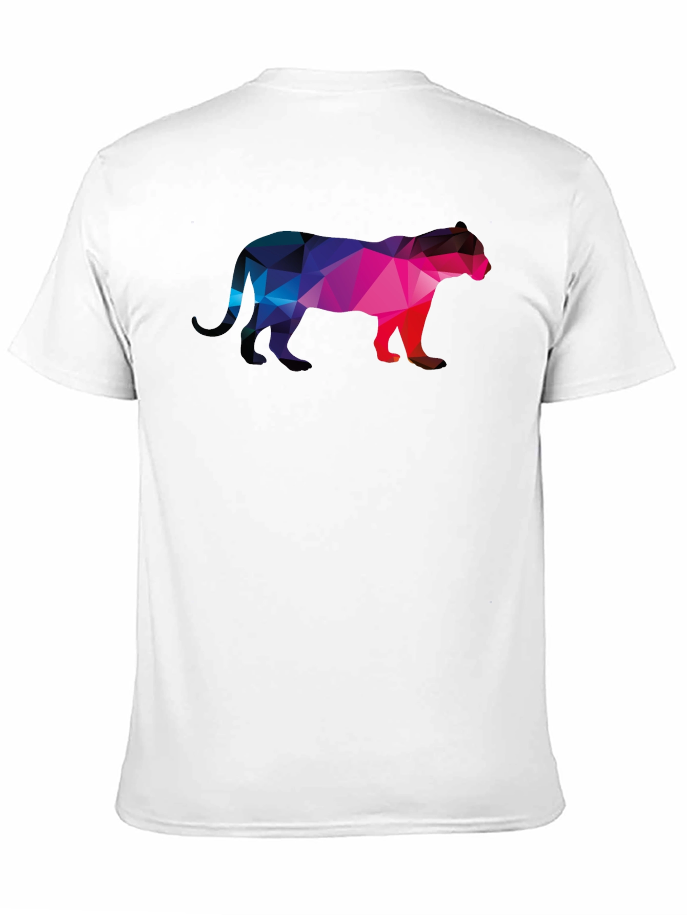 Geometric Panther Graphic Tee - Black Cotton