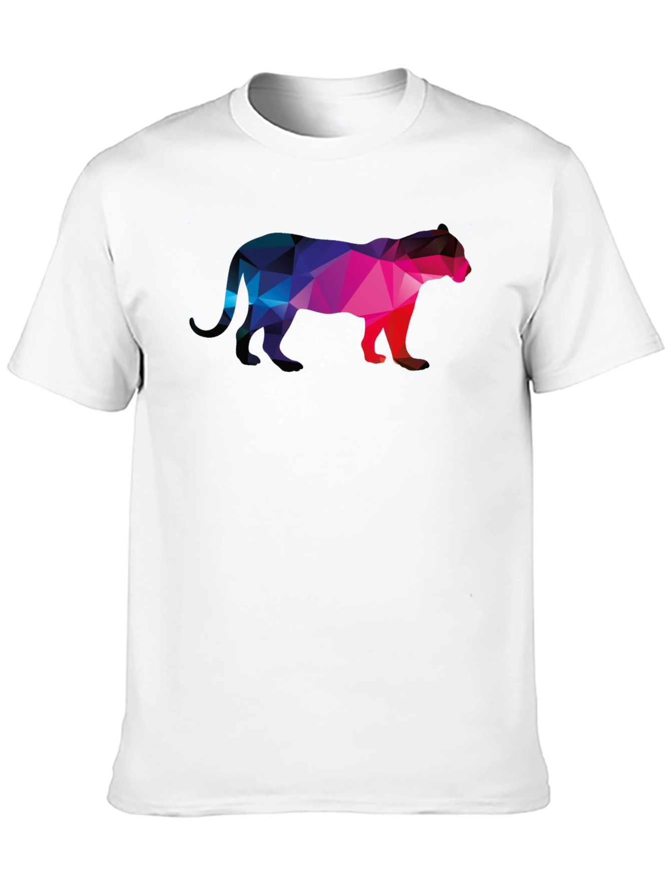 Geometric Panther Graphic Tee - Black Cotton