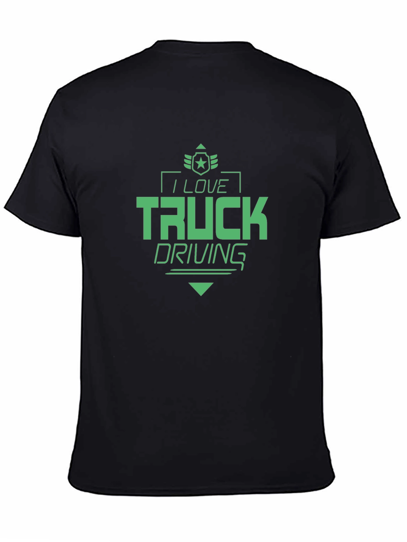 I Love Truck Driving Black T-Shirt