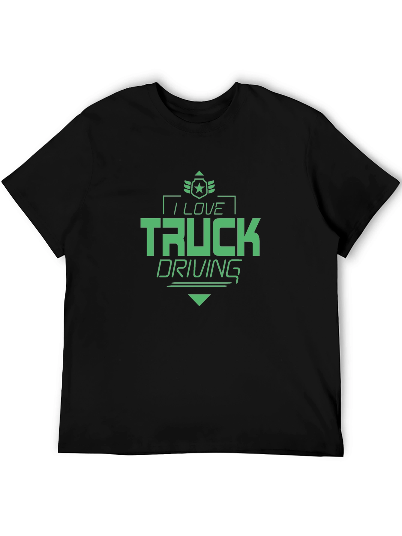 I Love Truck Driving Black T-Shirt