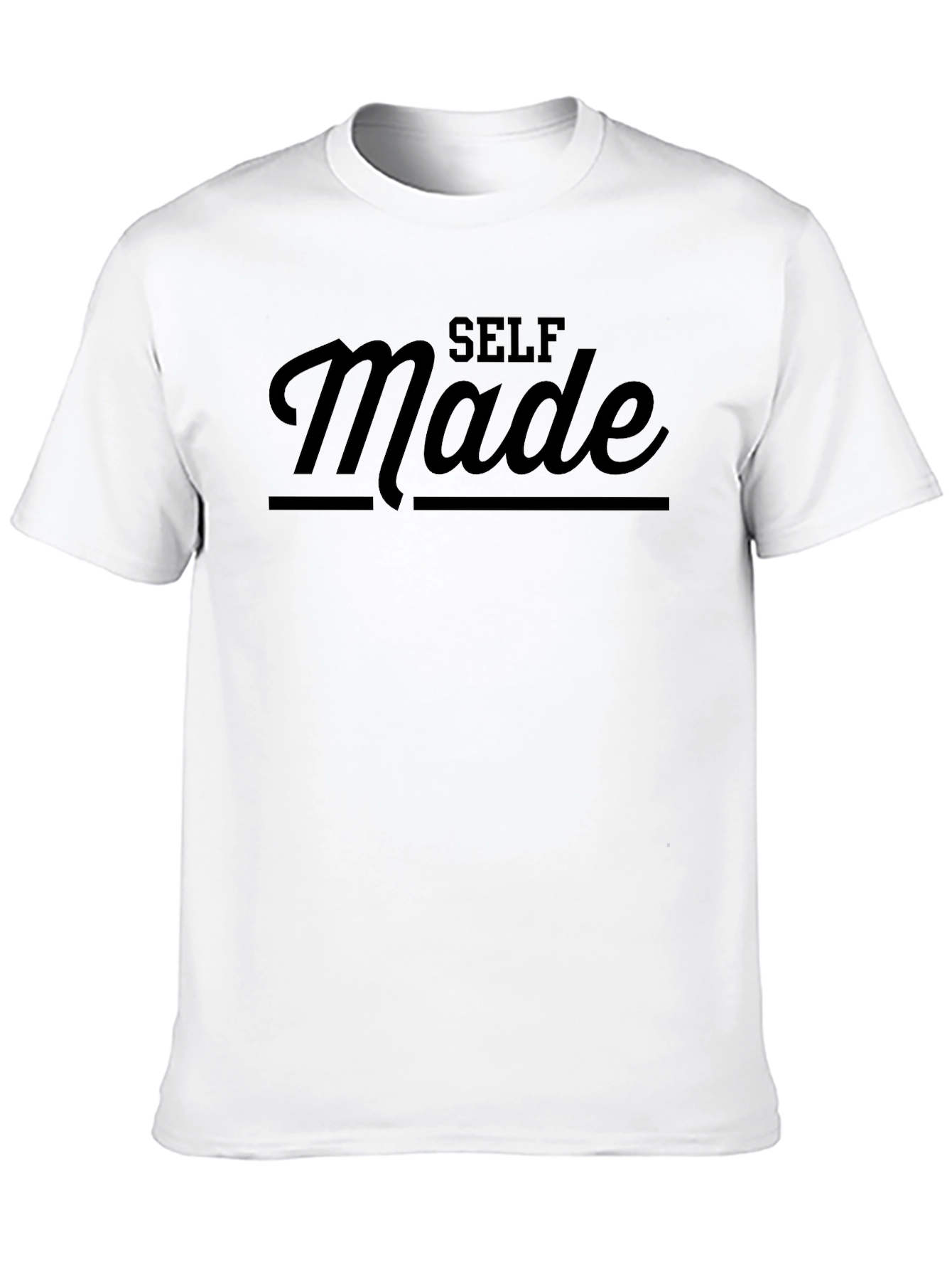 Self Made Graphic Tee - Black Crew Neck T-Shirt