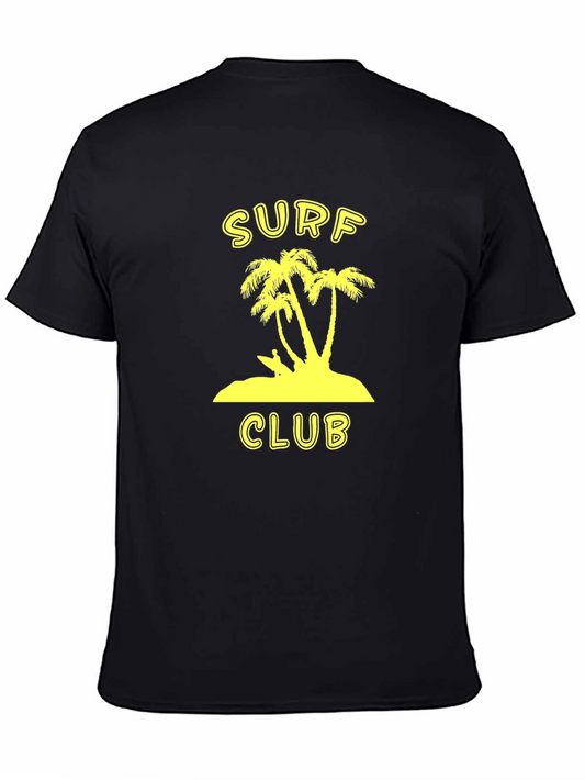Surf Club Graphic Tee - Black Cotton T-Shirt