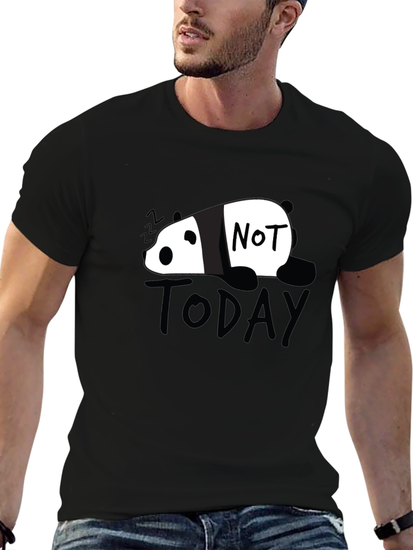 Not Today Panda Graphic Tee - Black