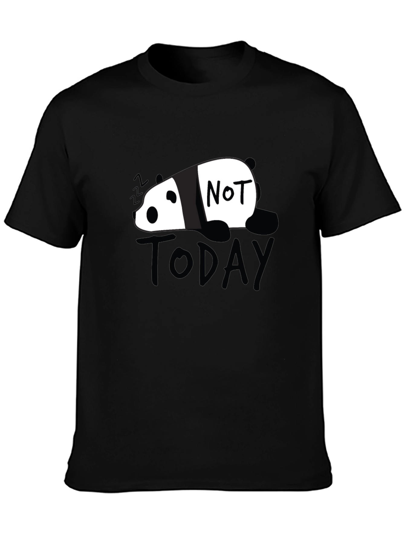 Not Today Panda Graphic Tee - Black