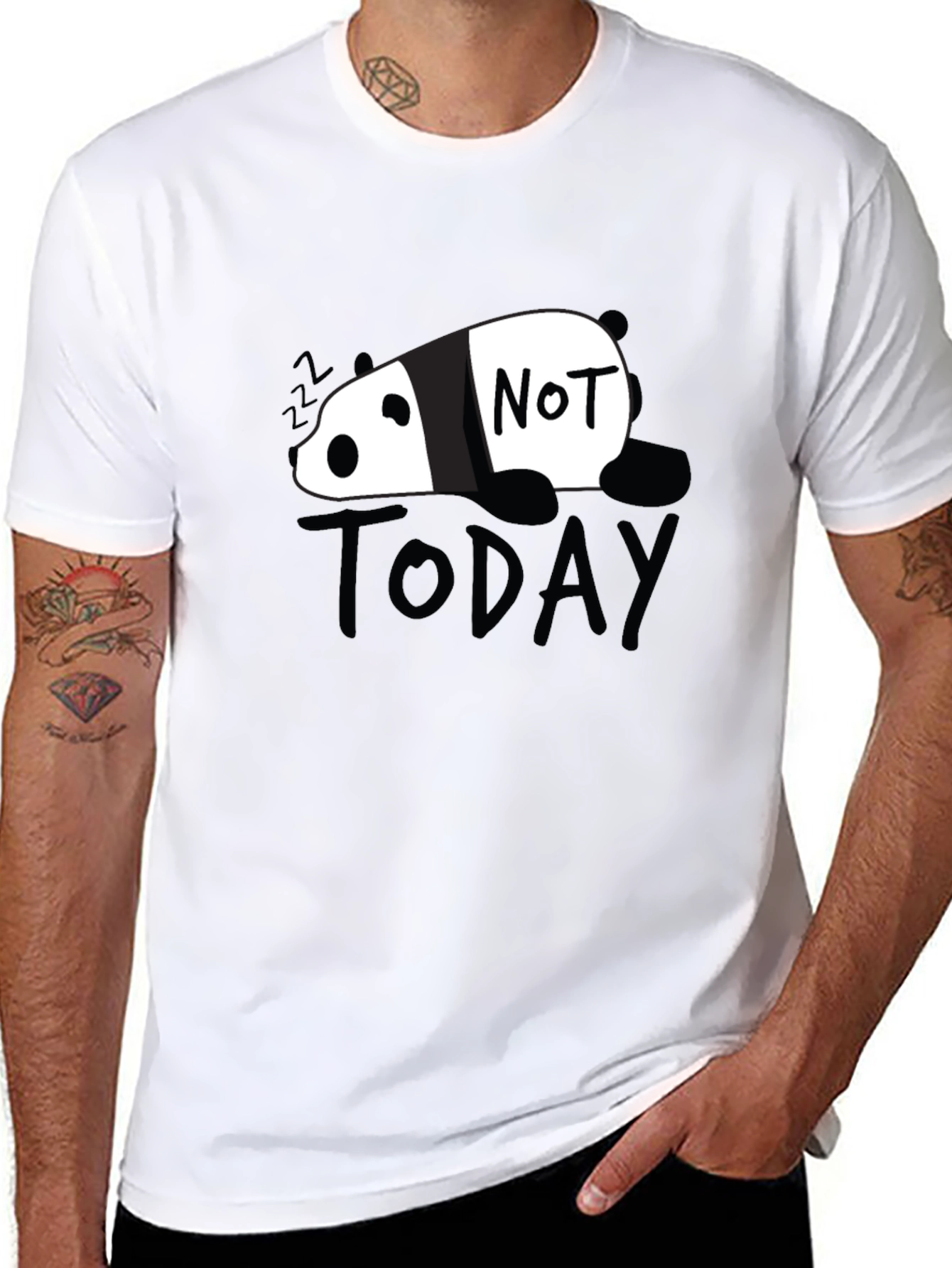 Not Today Panda Graphic Tee - Black
