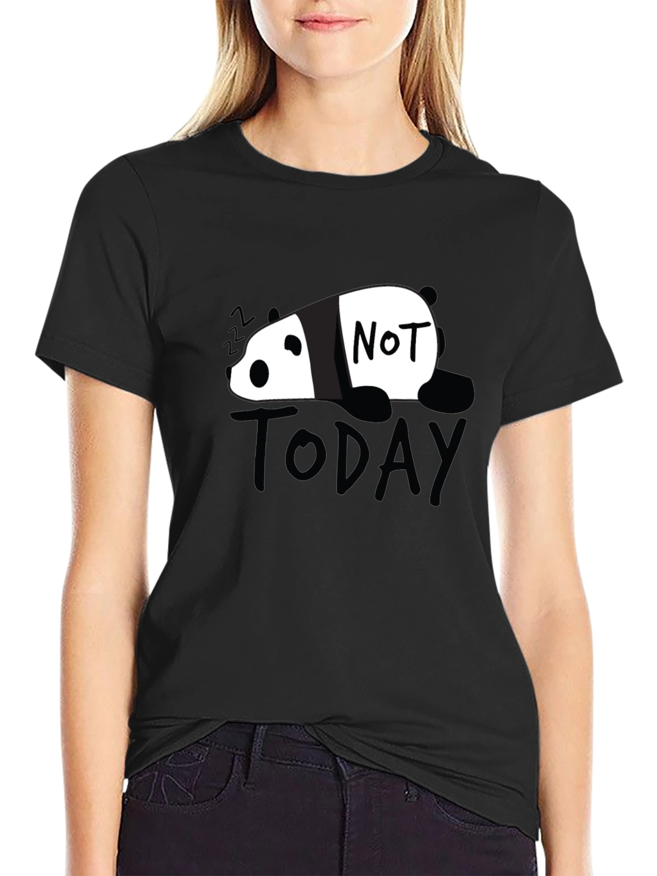 Not Today Panda Graphic Tee - Black