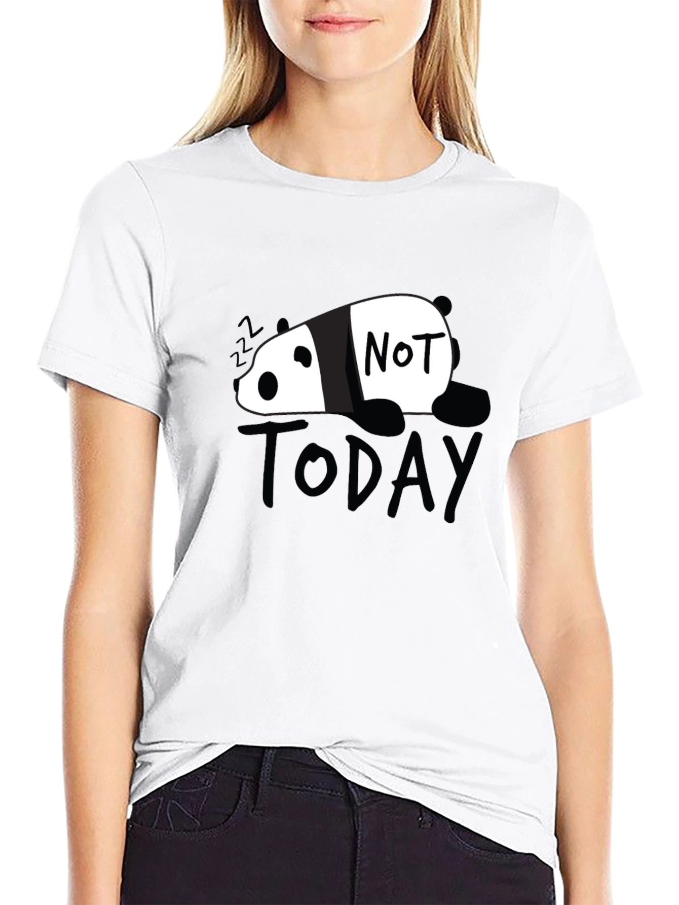 Not Today Panda Graphic Tee - Black