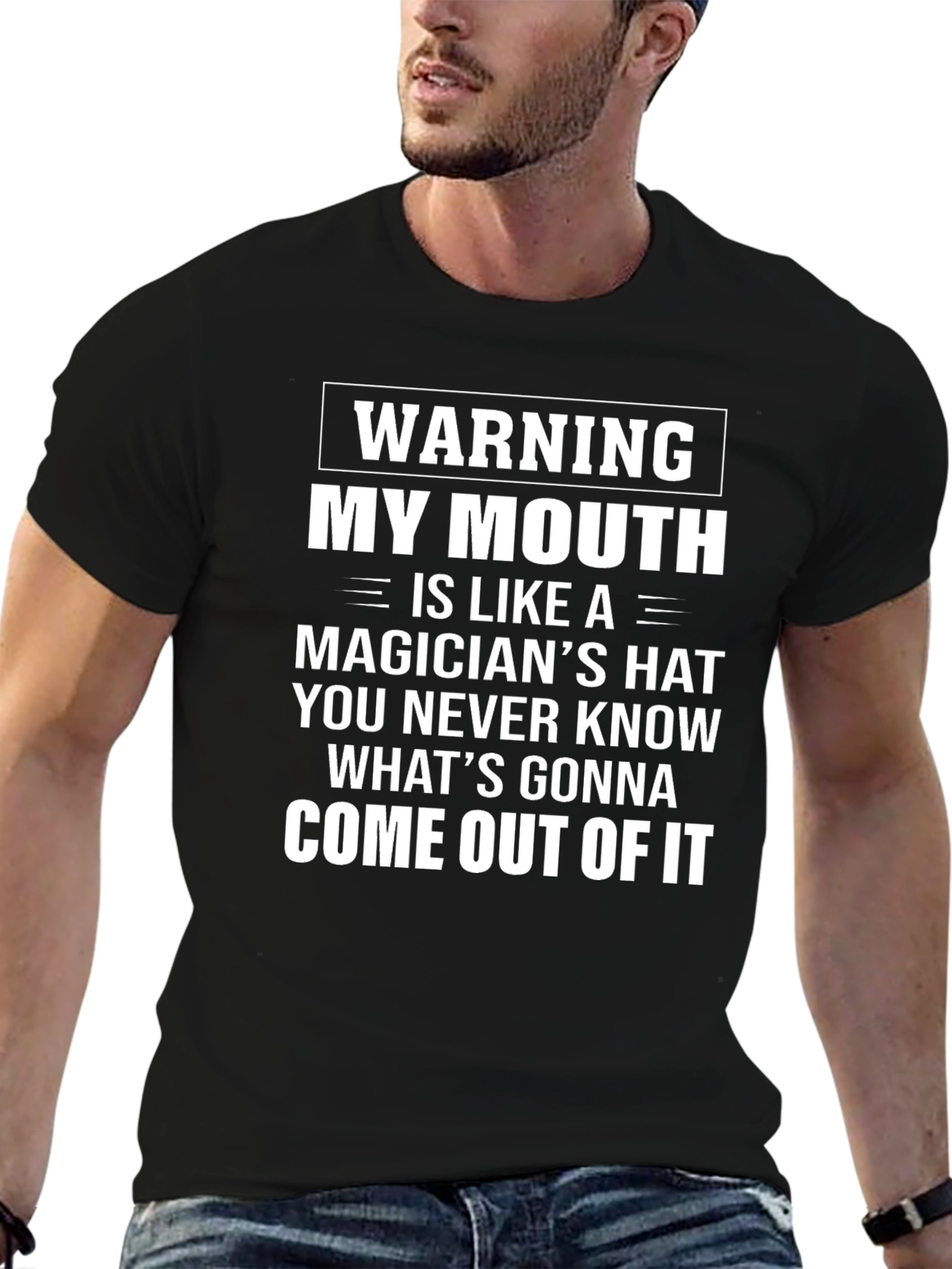 Warning My Mouth T-Shirt Funny Sarcastic Tee