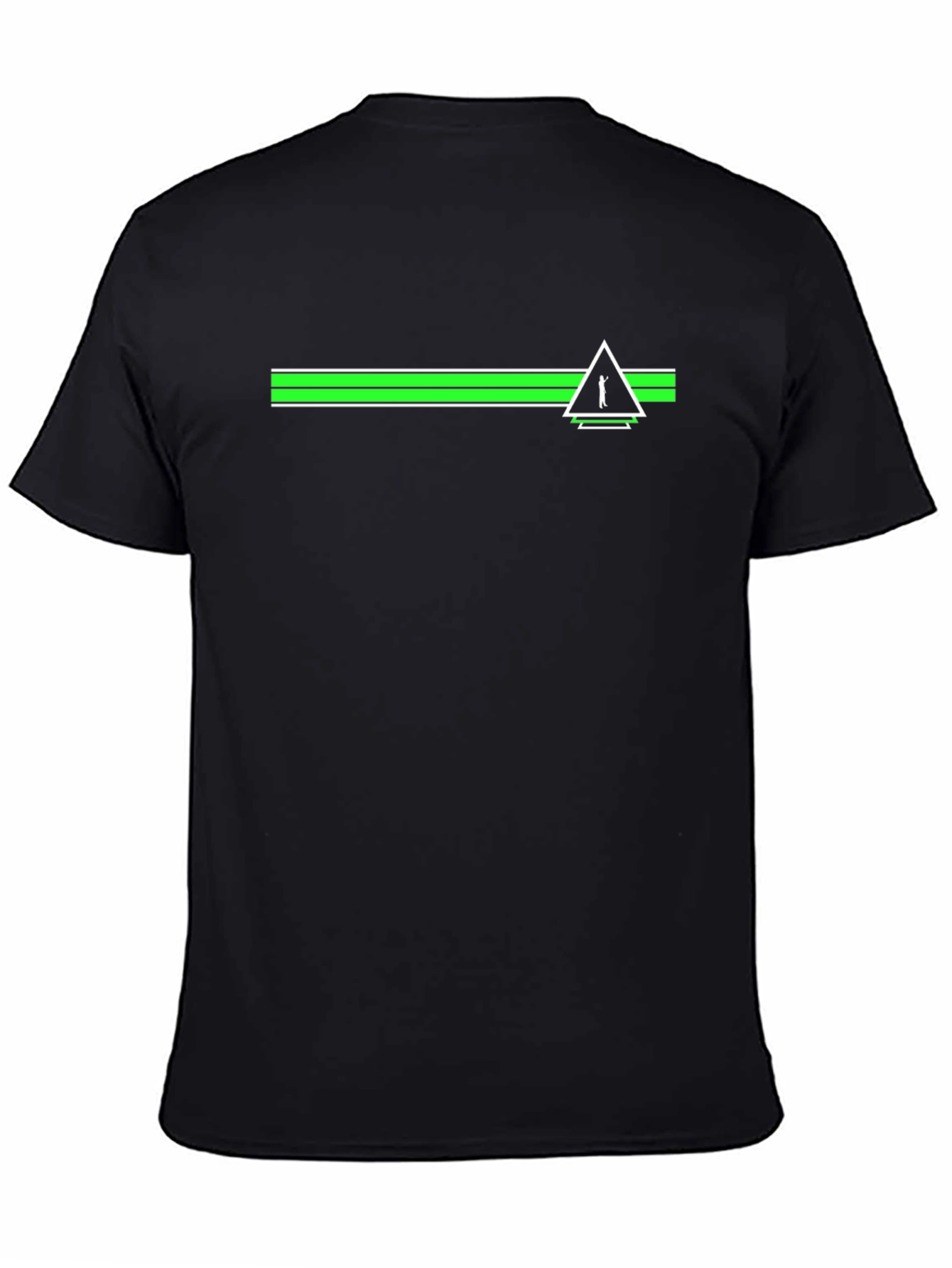 Modern Graphic Tee - Green Stripe Golfer Triangle Print
