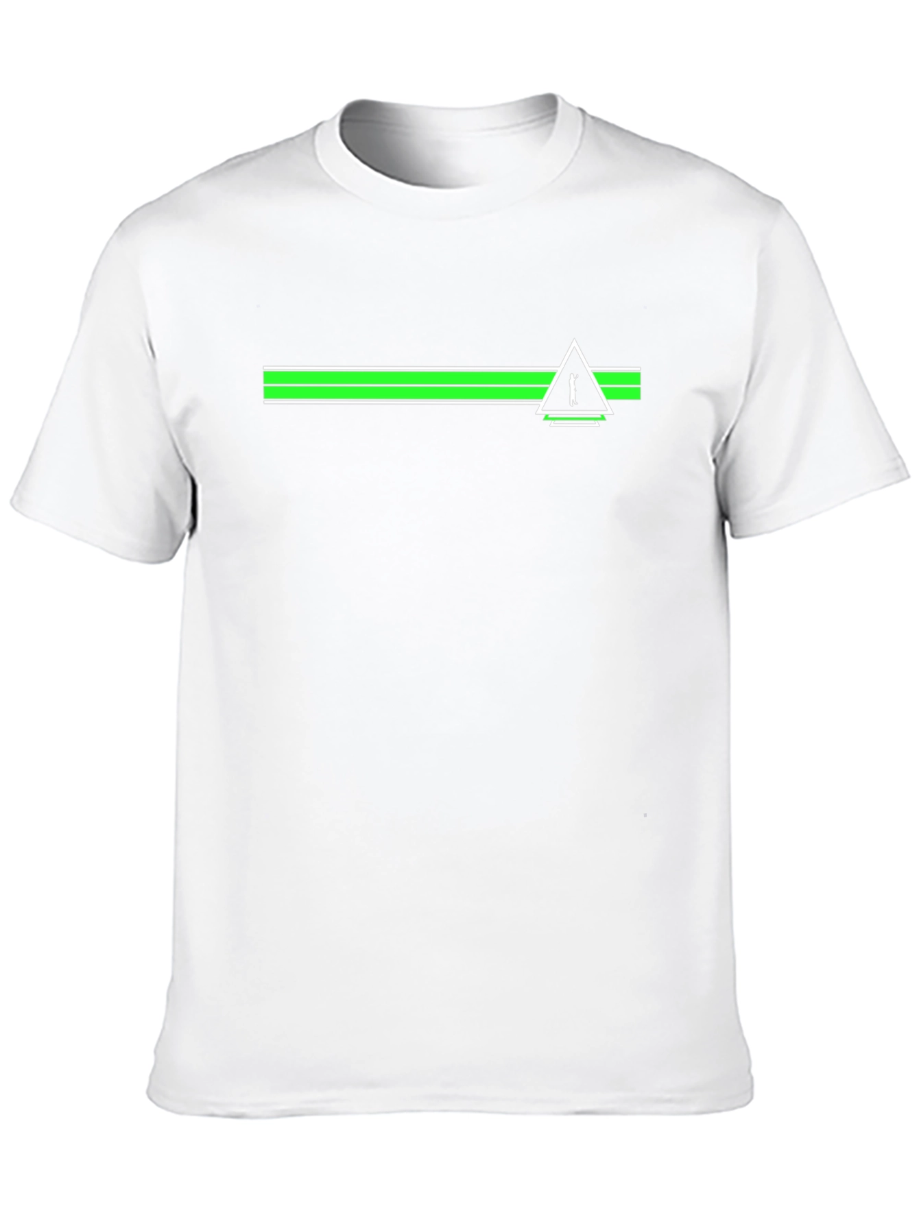 Modern Graphic Tee - Green Stripe Golfer Triangle Print