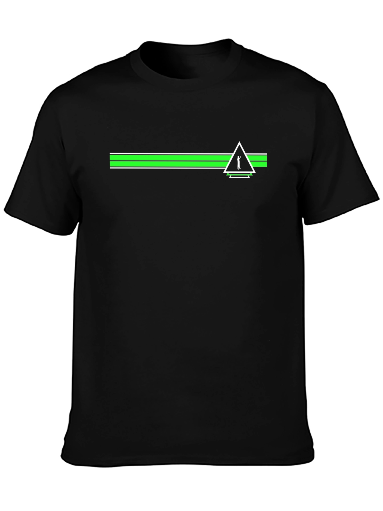 Modern Graphic Tee - Green Stripe Golfer Triangle Print