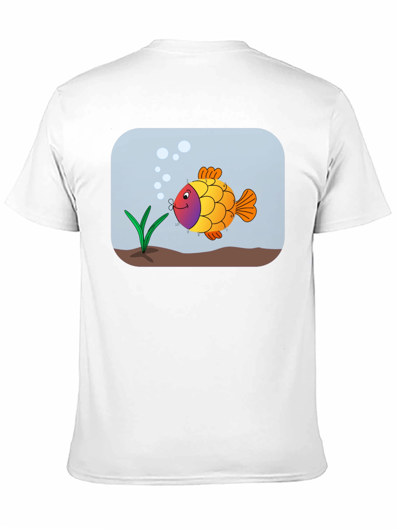 Cartoon Fish Graphic Tee - Black Cotton Shirt