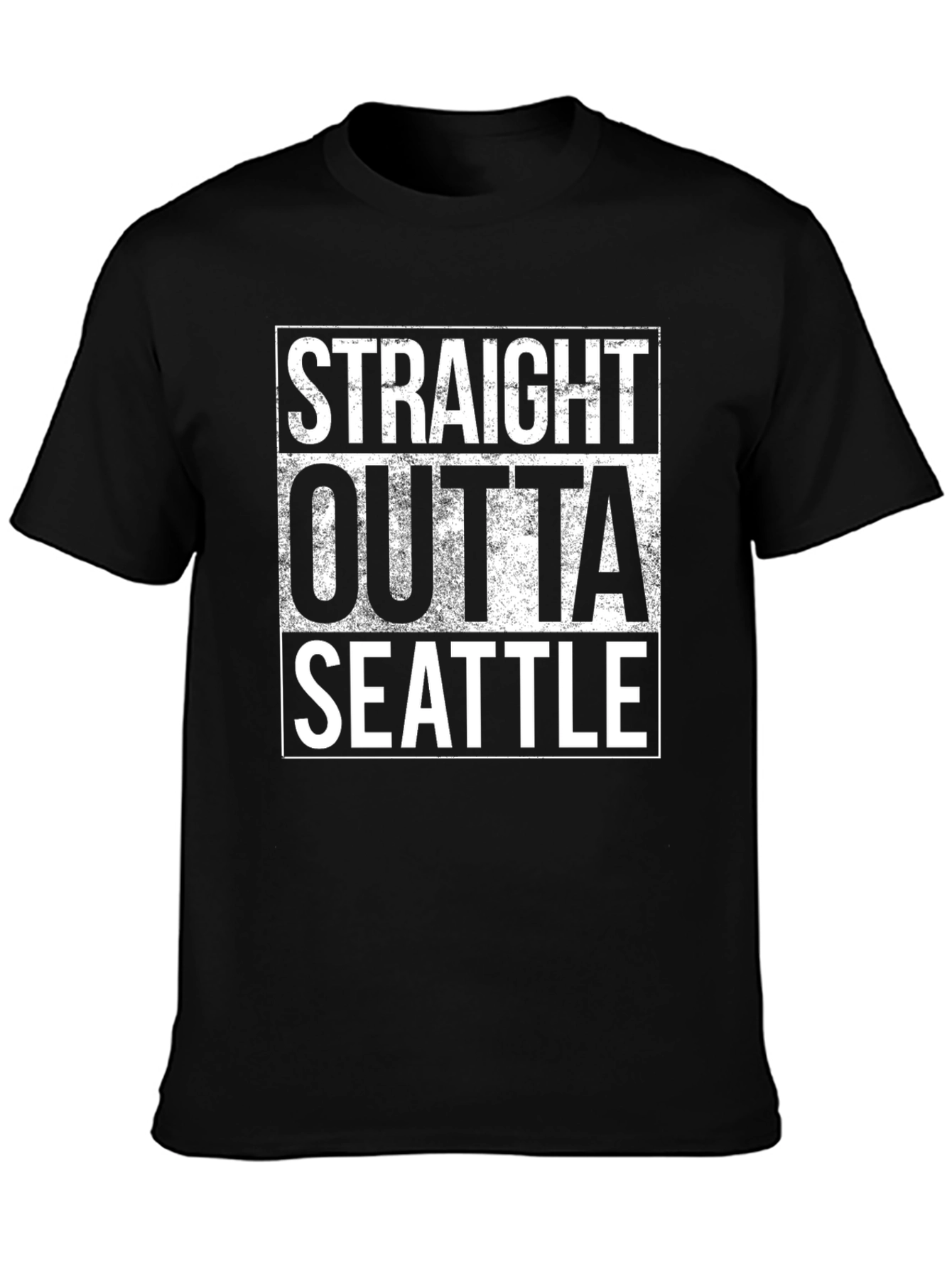 Straight Outta Seattle Black Graphic T-Shirt