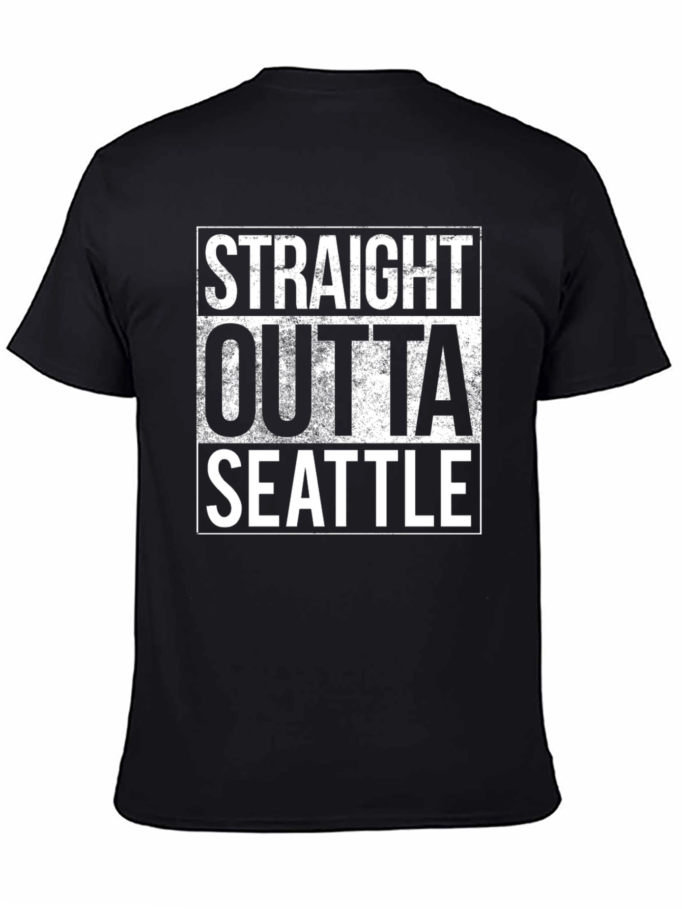 Straight Outta Seattle Black Graphic T-Shirt