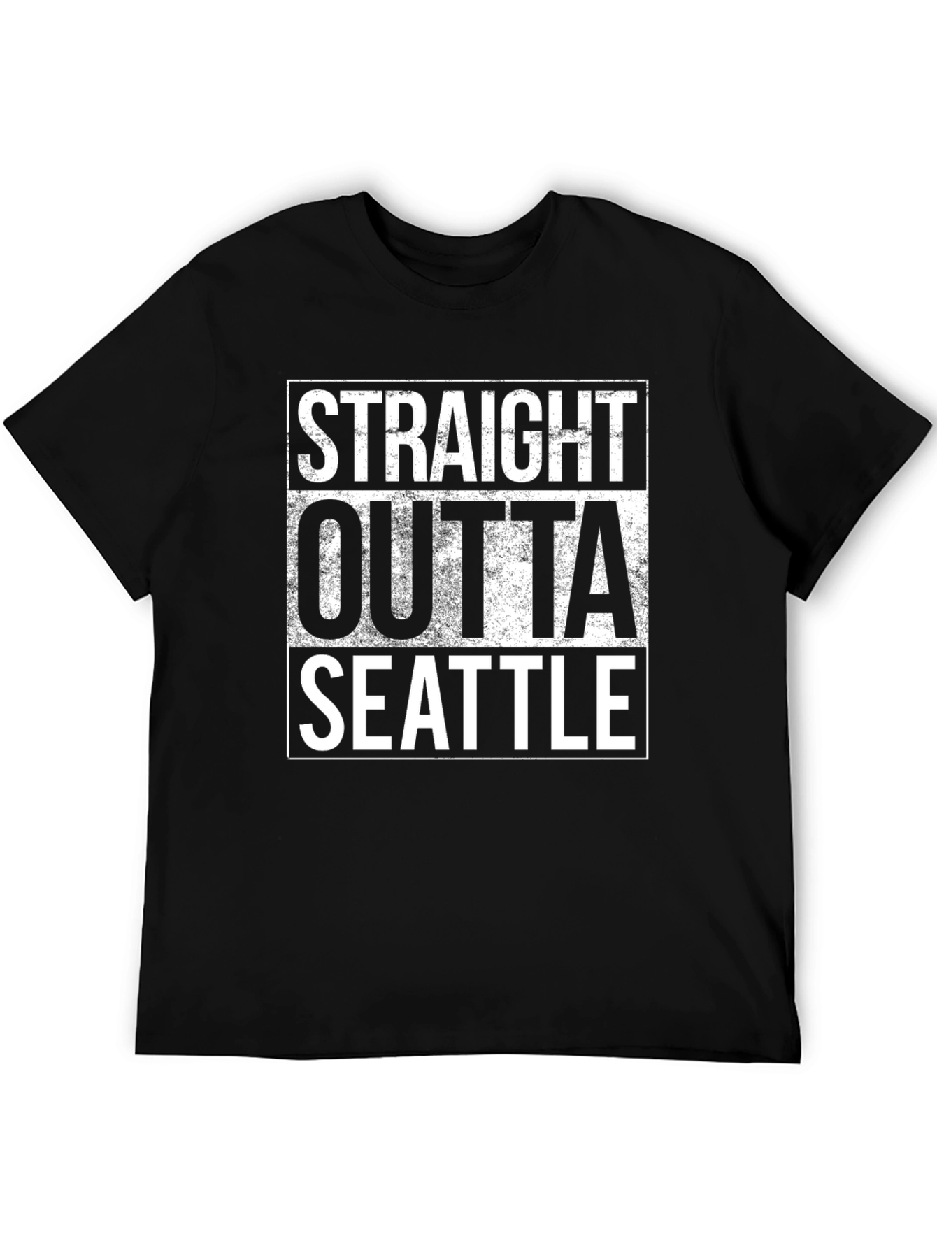 Straight Outta Seattle Black Graphic T-Shirt