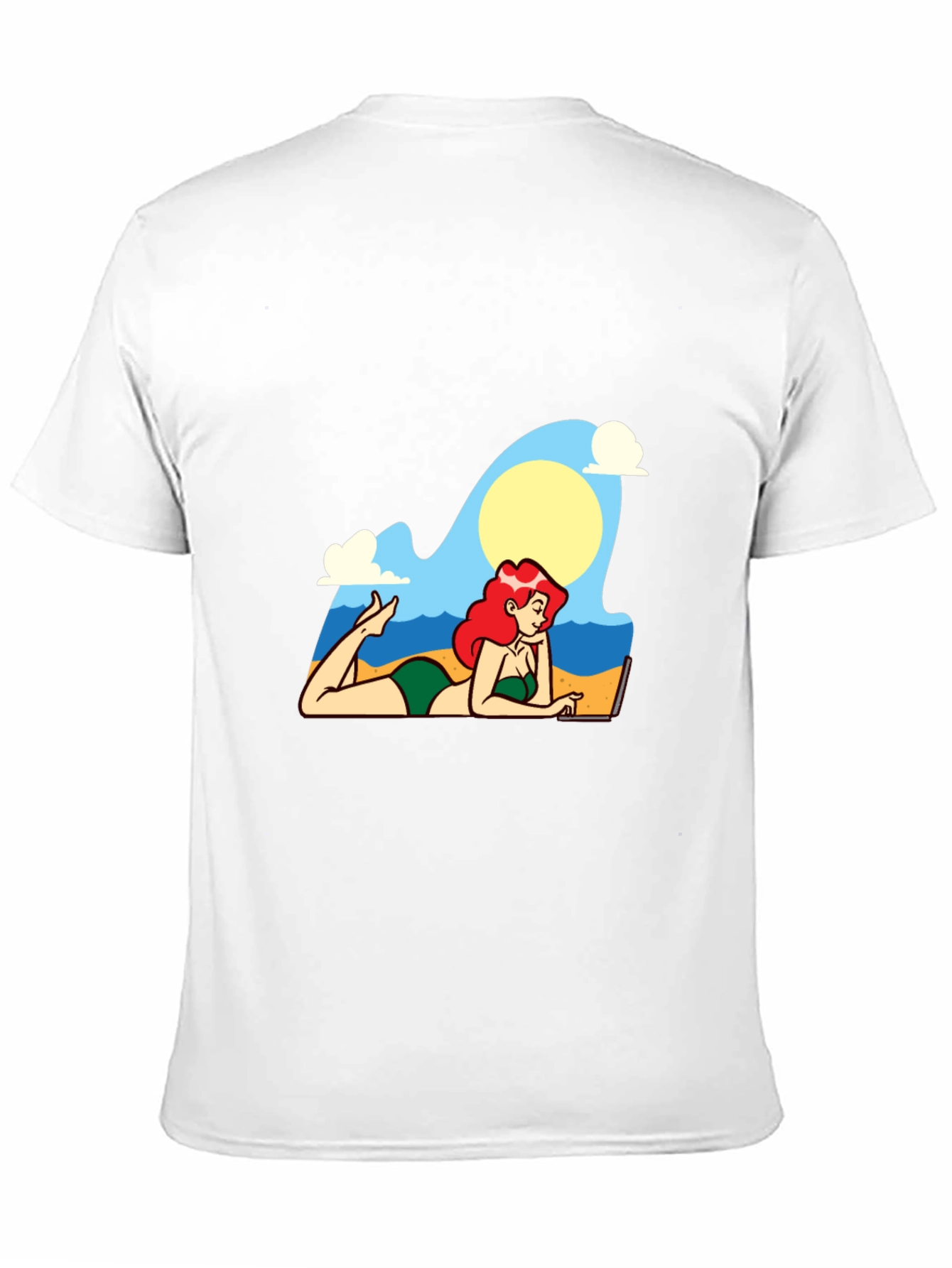 Ariel on the Beach Graphic T-Shirt - Black