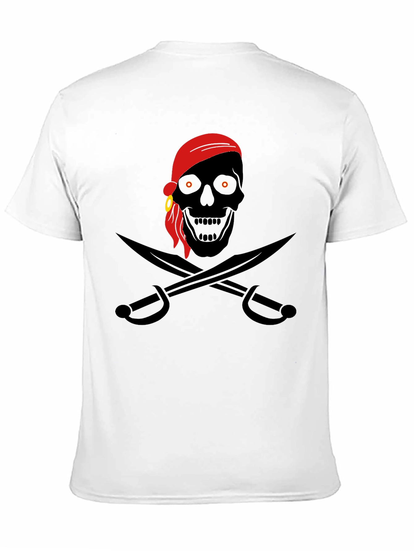 Pirate Skull Graphic T-Shirt - Black Cotton Tee