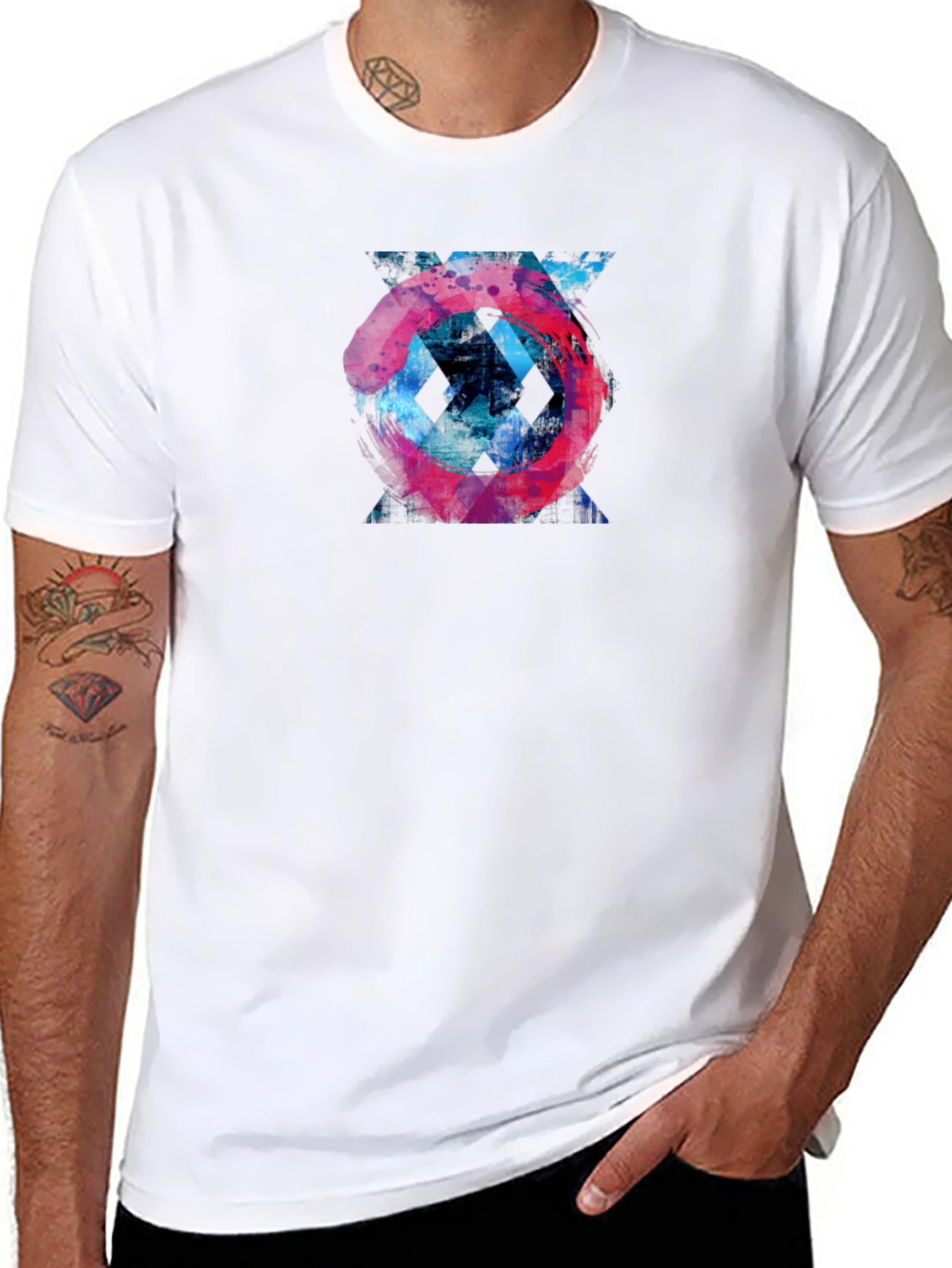 Abstract Graphic Tee - Mens Black T-Shirt